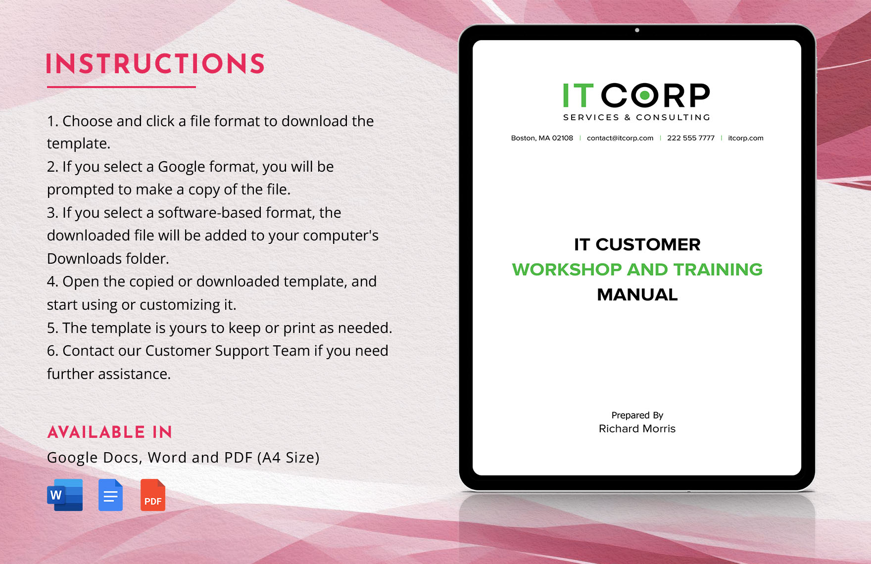 IT Customer Workshop and Training Manual Template