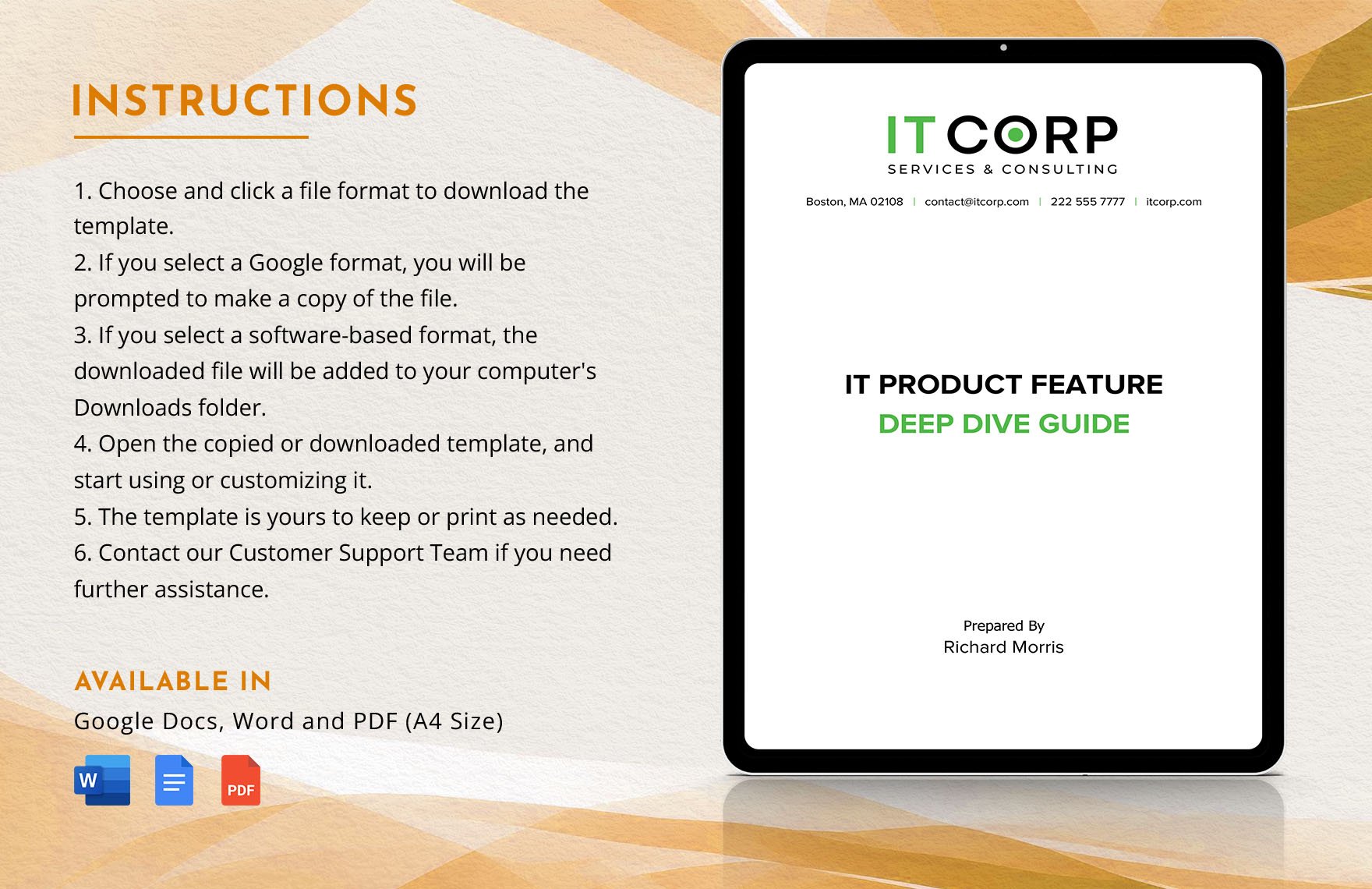 IT Product Feature Deep Dive Guide Template