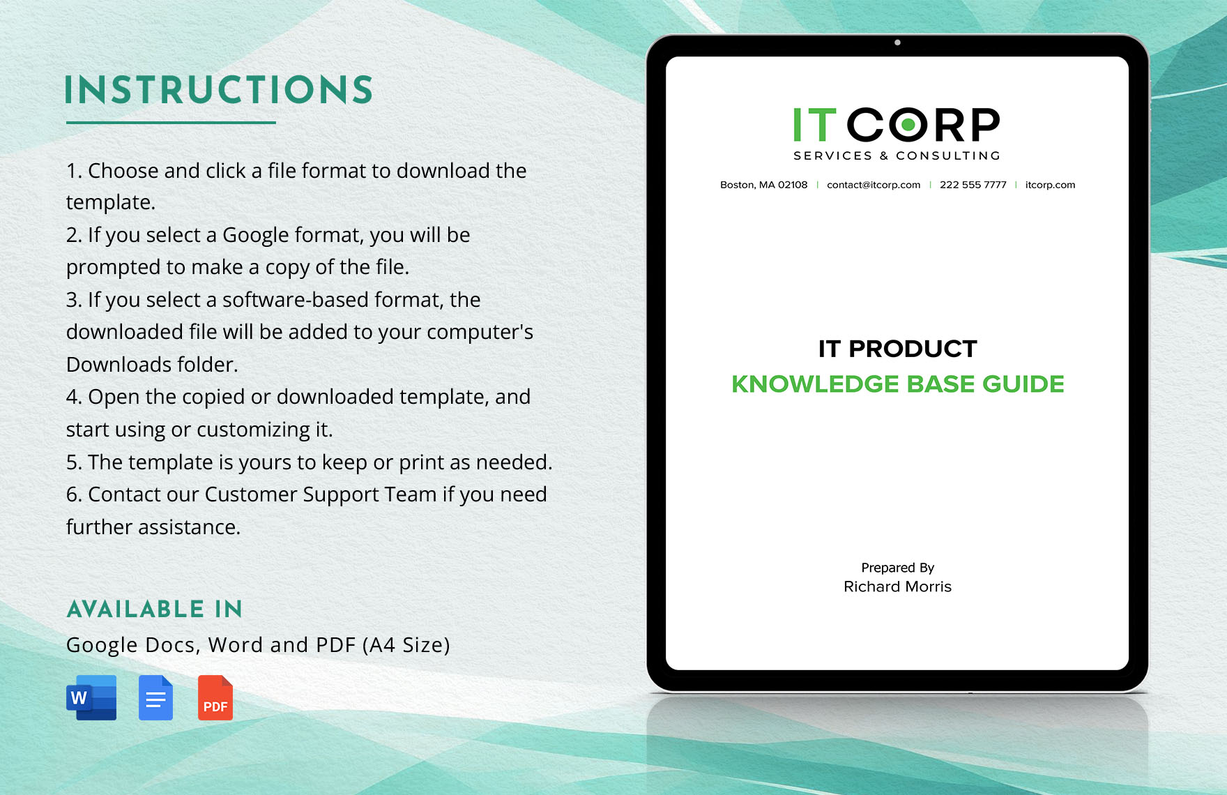 IT Product Knowledge Base Guide Template