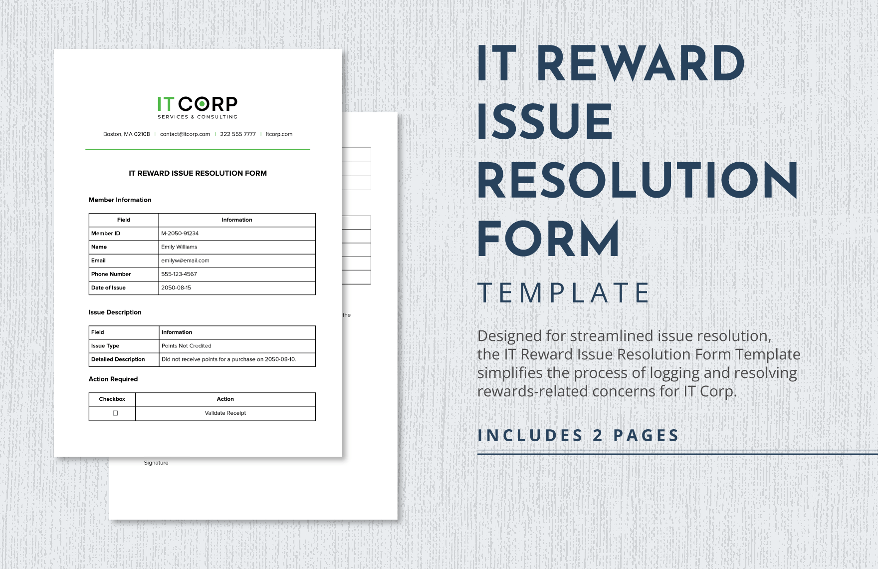 IT Reward Issue Resolution Form Template