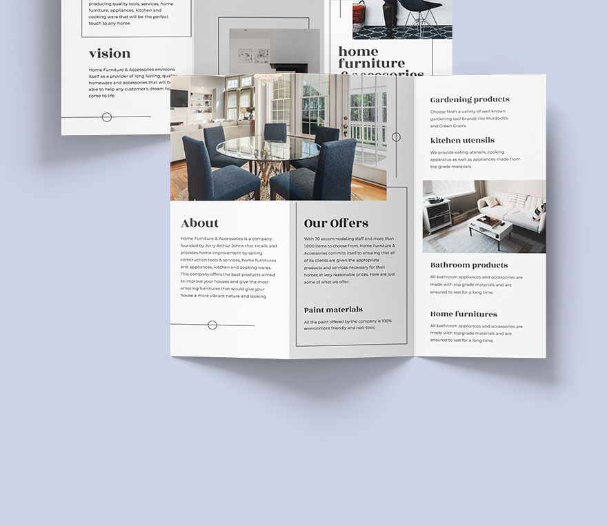 Tri-Fold Furniture Store Brochure Template