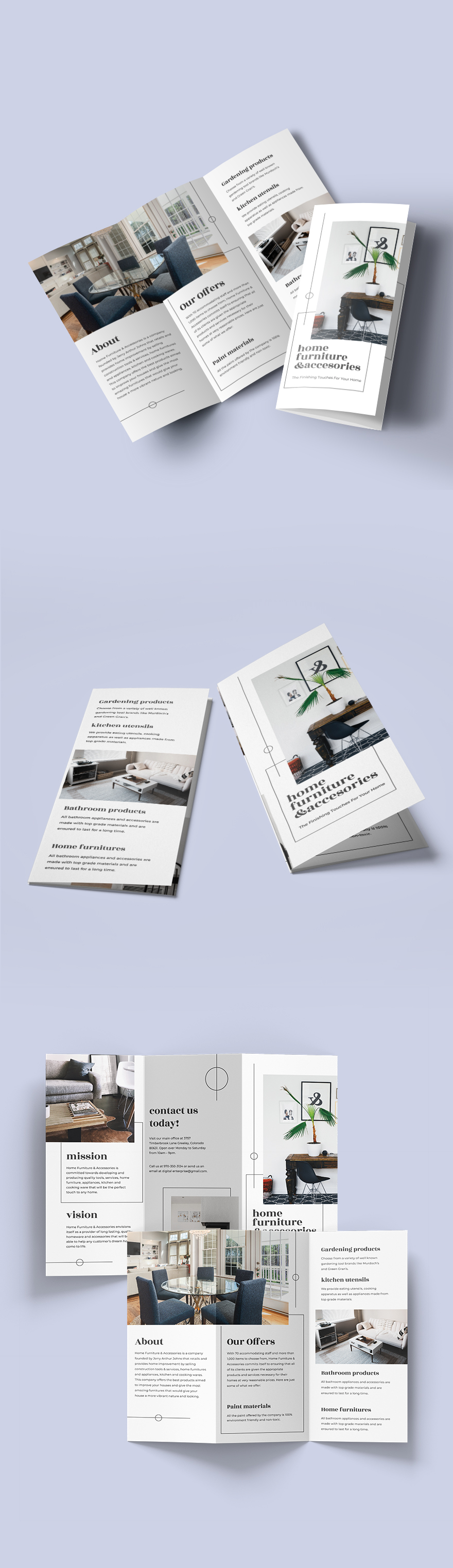 Free Book Store TriFold Brochure Template Illustrator, InDesign, Word, Apple Pages, PSD