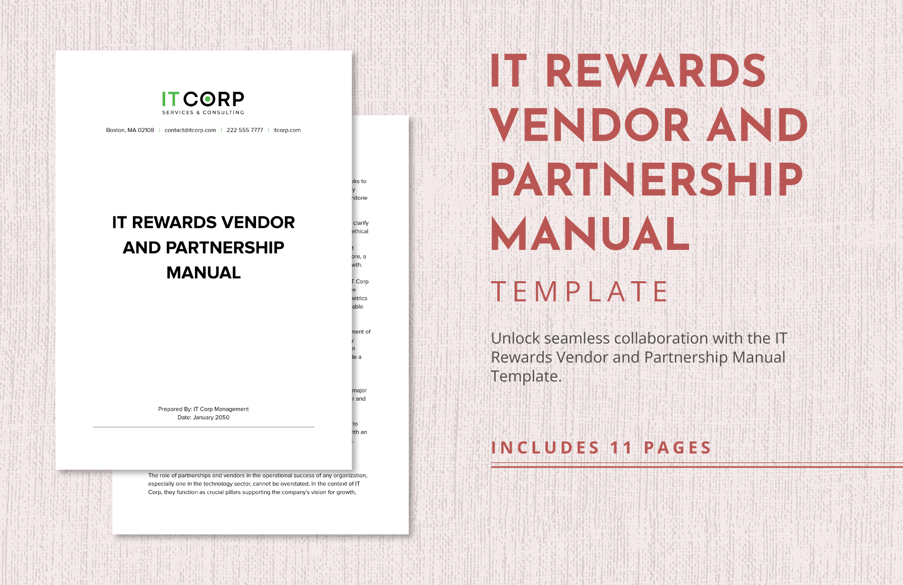 IT Rewards Vendor and Partnership Manual Template