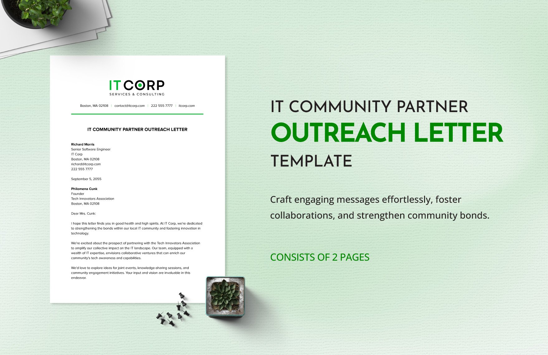 IT Community Partner Outreach Letter Template in Word, Google Docs, PDF