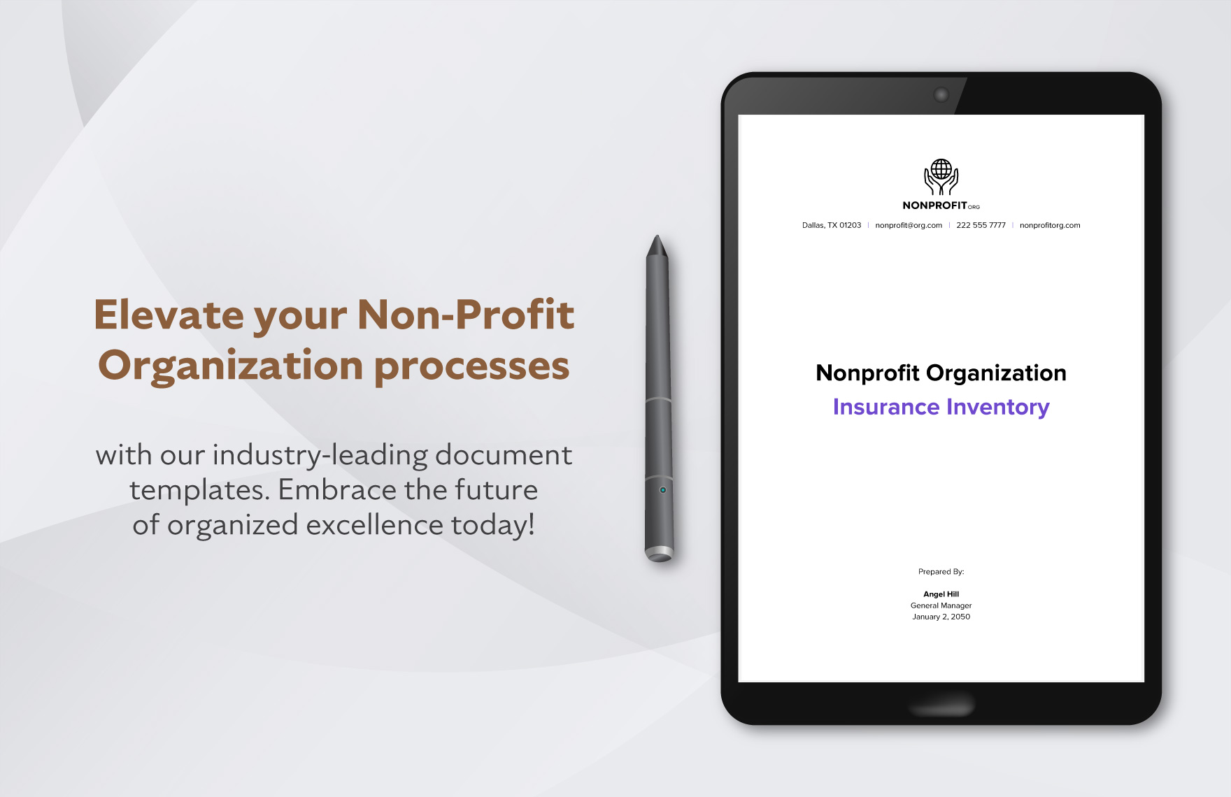 Nonprofit Organization Insurance Inventory Template