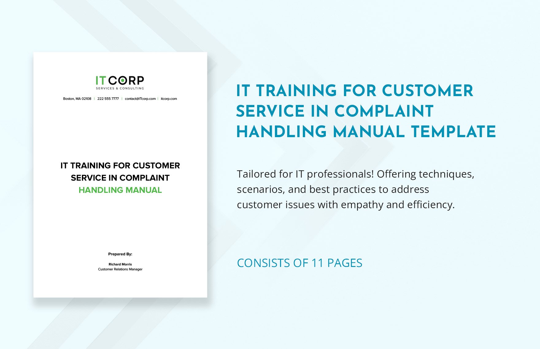 IT Training for Customer Service in Complaint Handling Manual Template