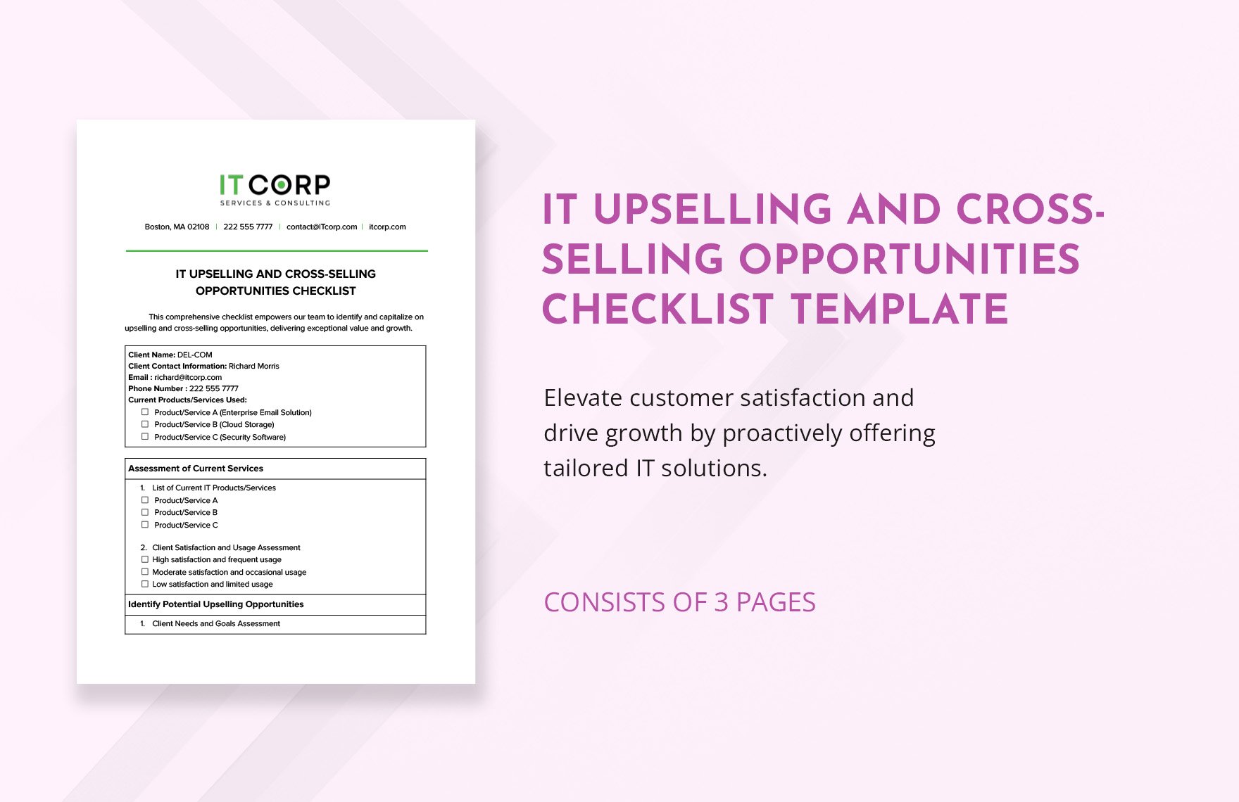 IT Upselling and Cross-Selling Opportunities Checklist Template