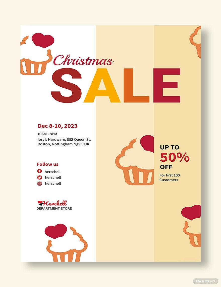 Christmas Bake Sale Poster Template