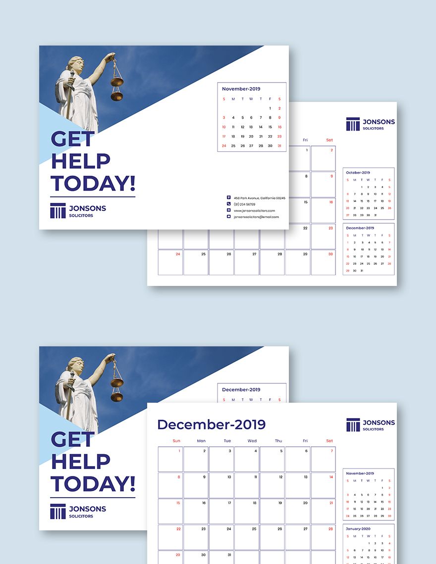 Free Law Firm Desk Calendar Template Download in Word, Google Docs