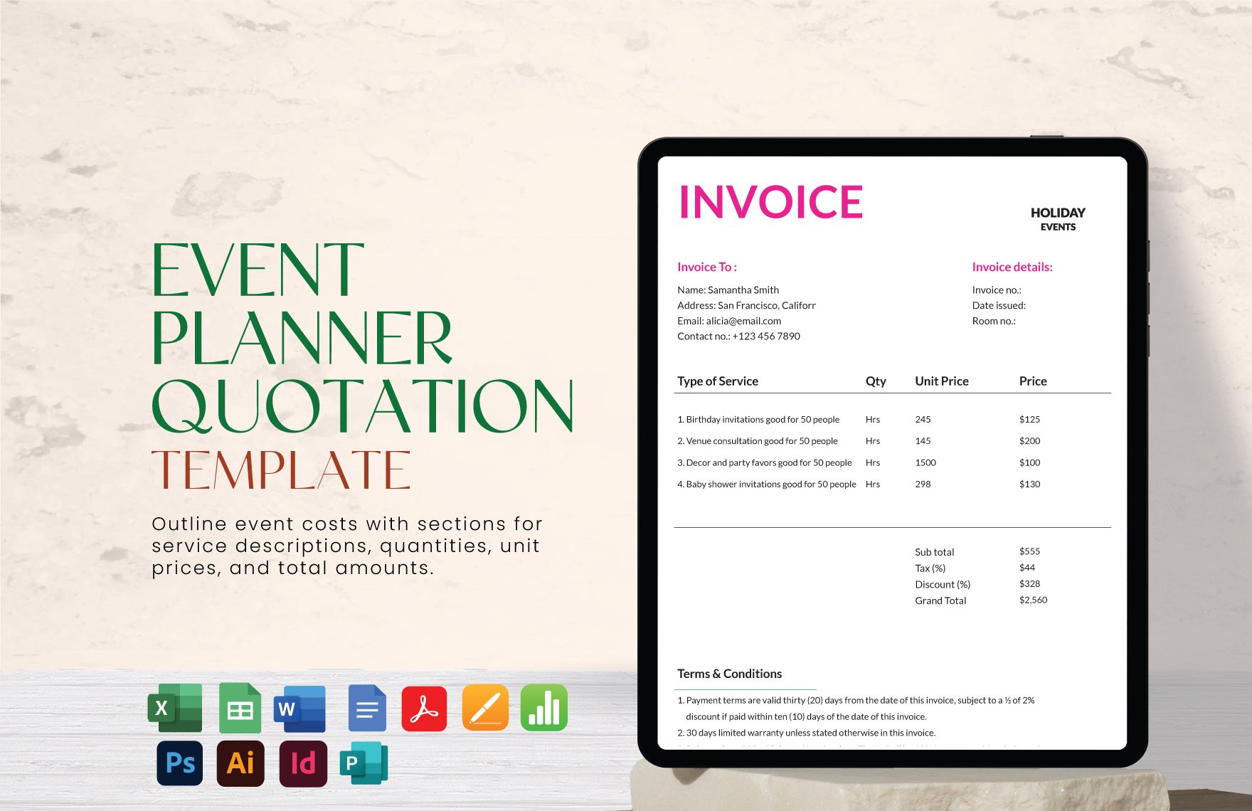 Event Planner Quotation Template