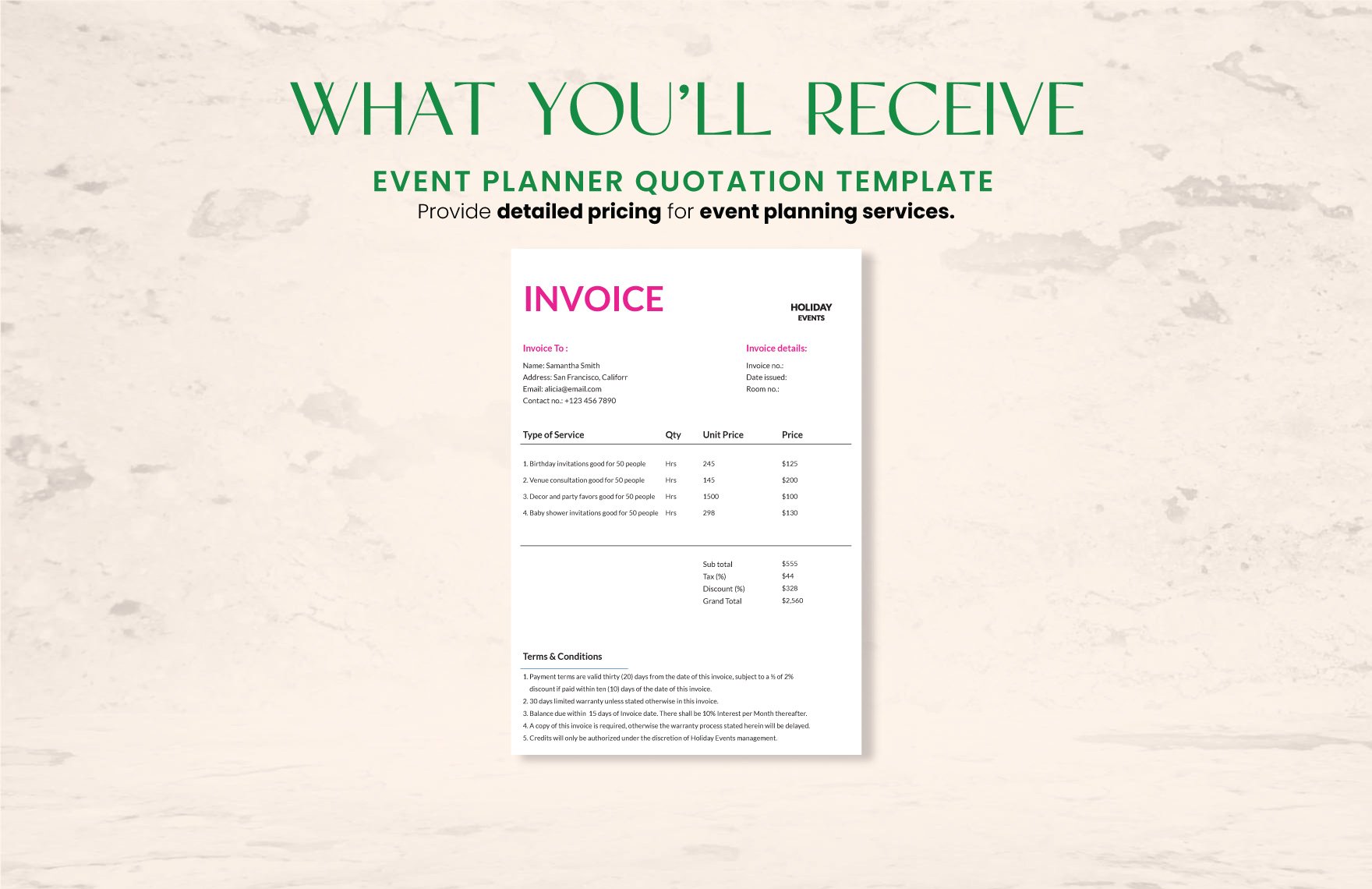 Event Planner Quotation Template