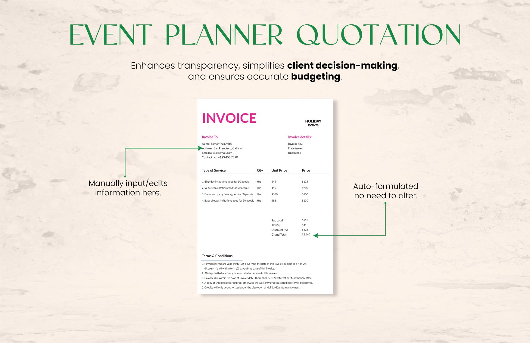 Event Planner Quotation Template