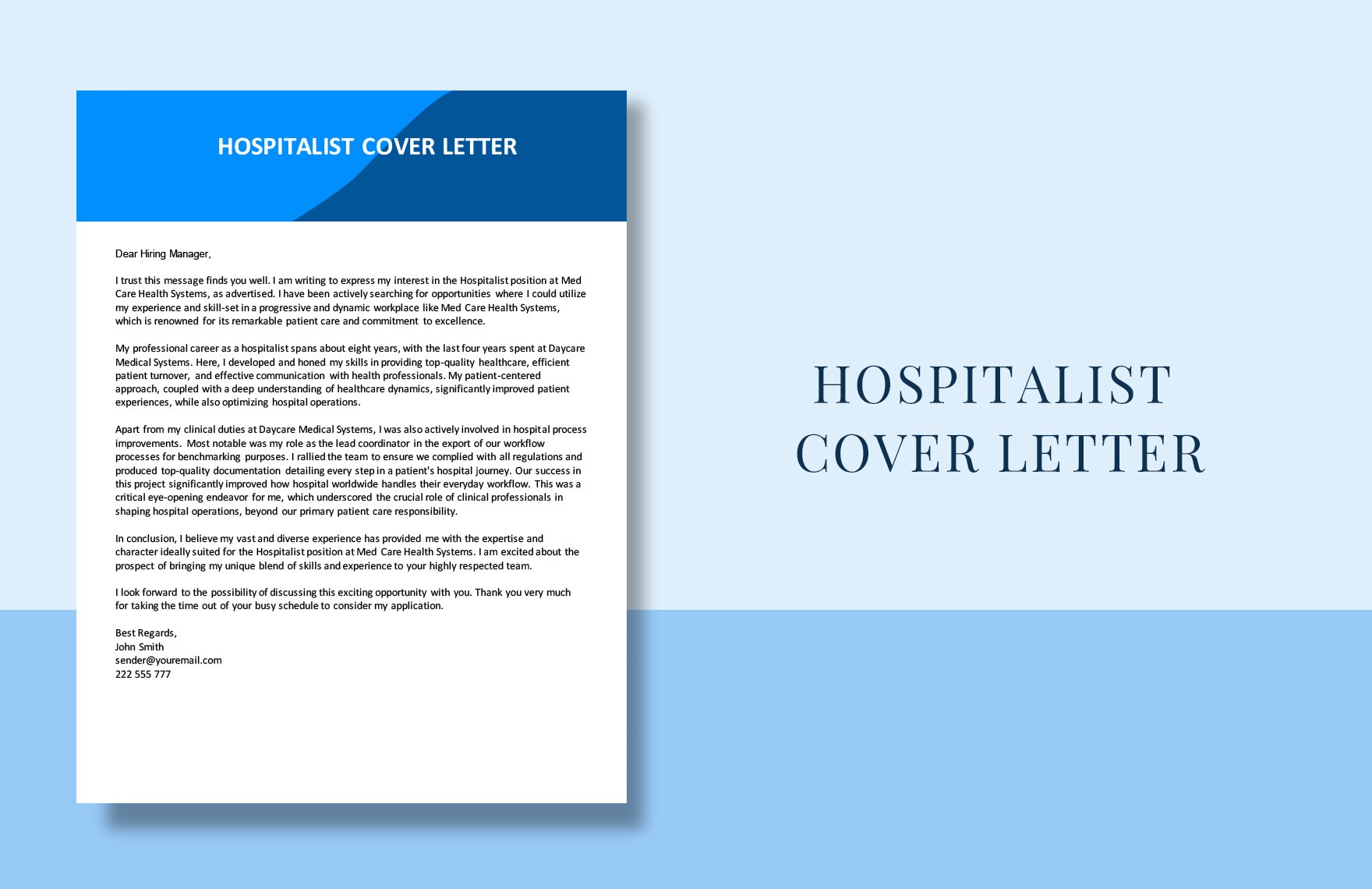 Hospitalist Cover Letter