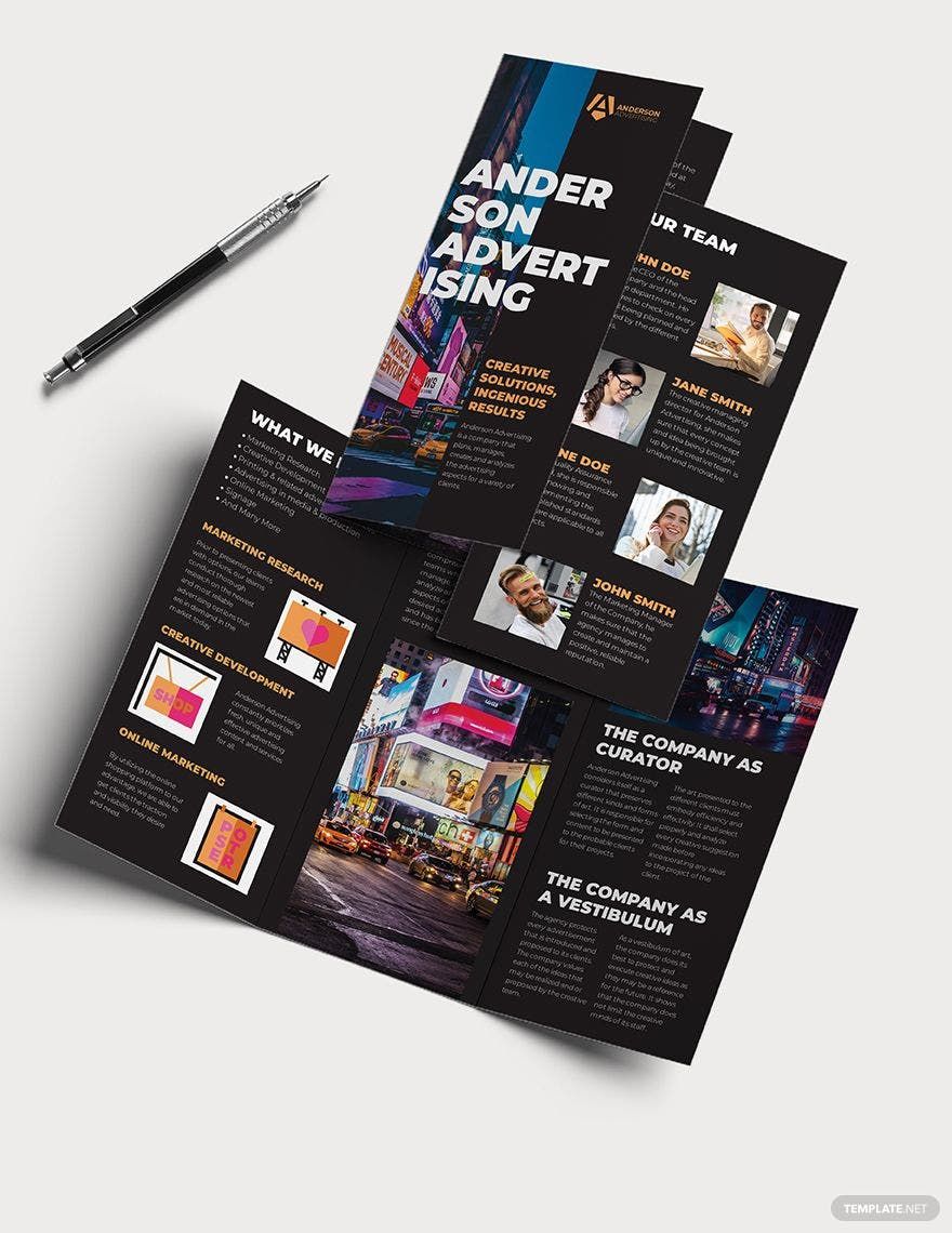 Advertising Agency Tri-Fold Brochure Template