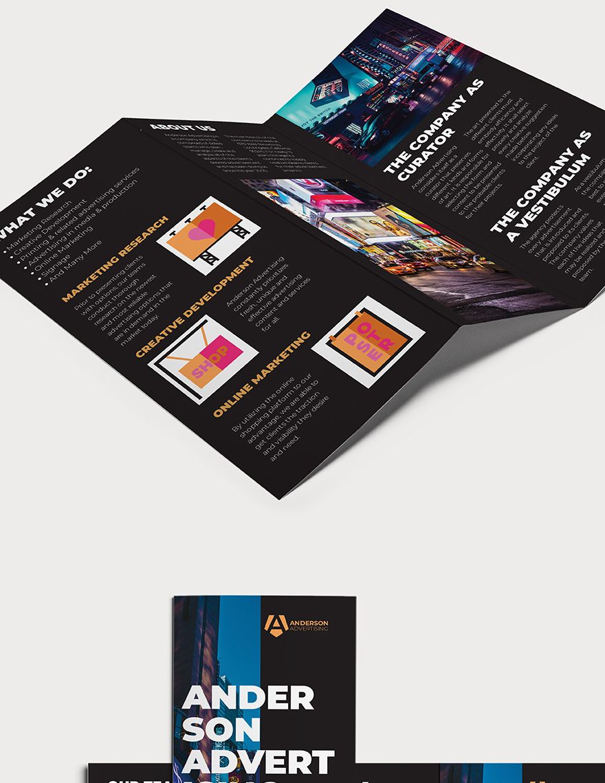 Advertising Agency Tri-Fold Brochure Template