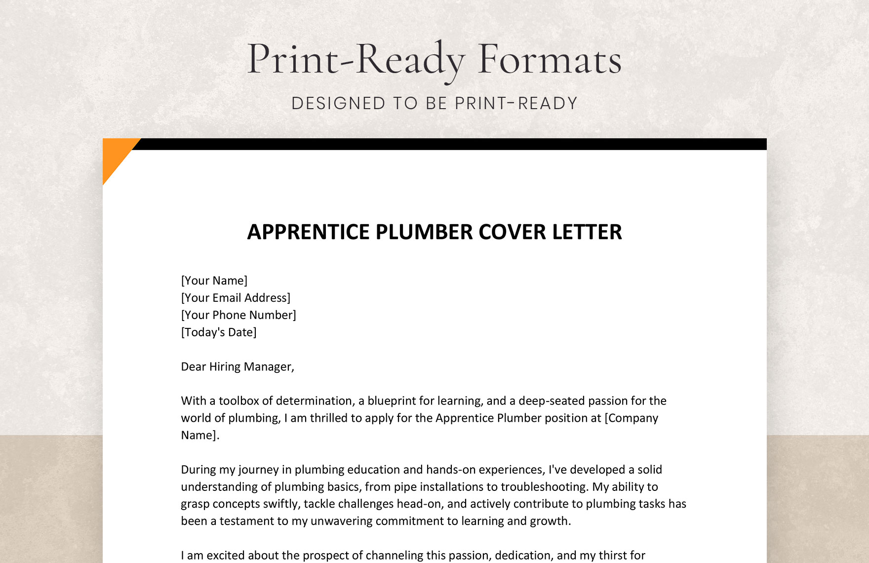 Apprentice Plumber Cover Letter