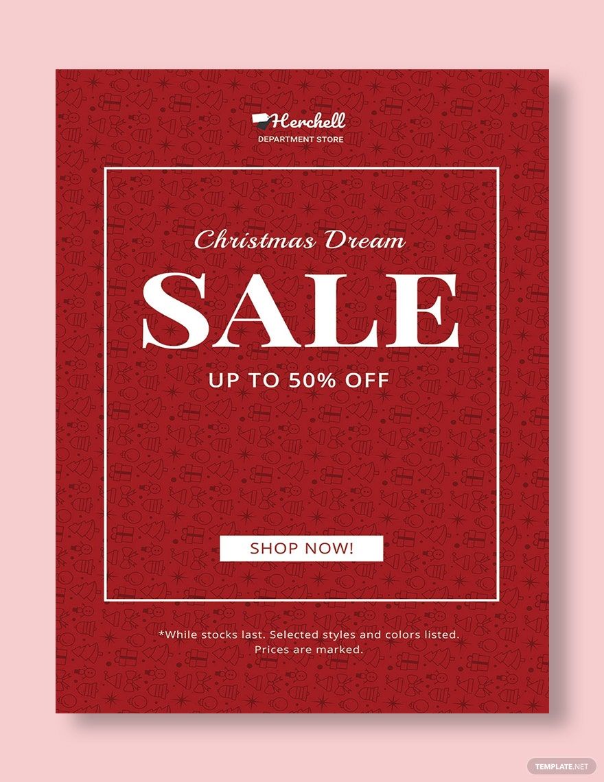 Free Christmas Dreams Sale Poster Template
