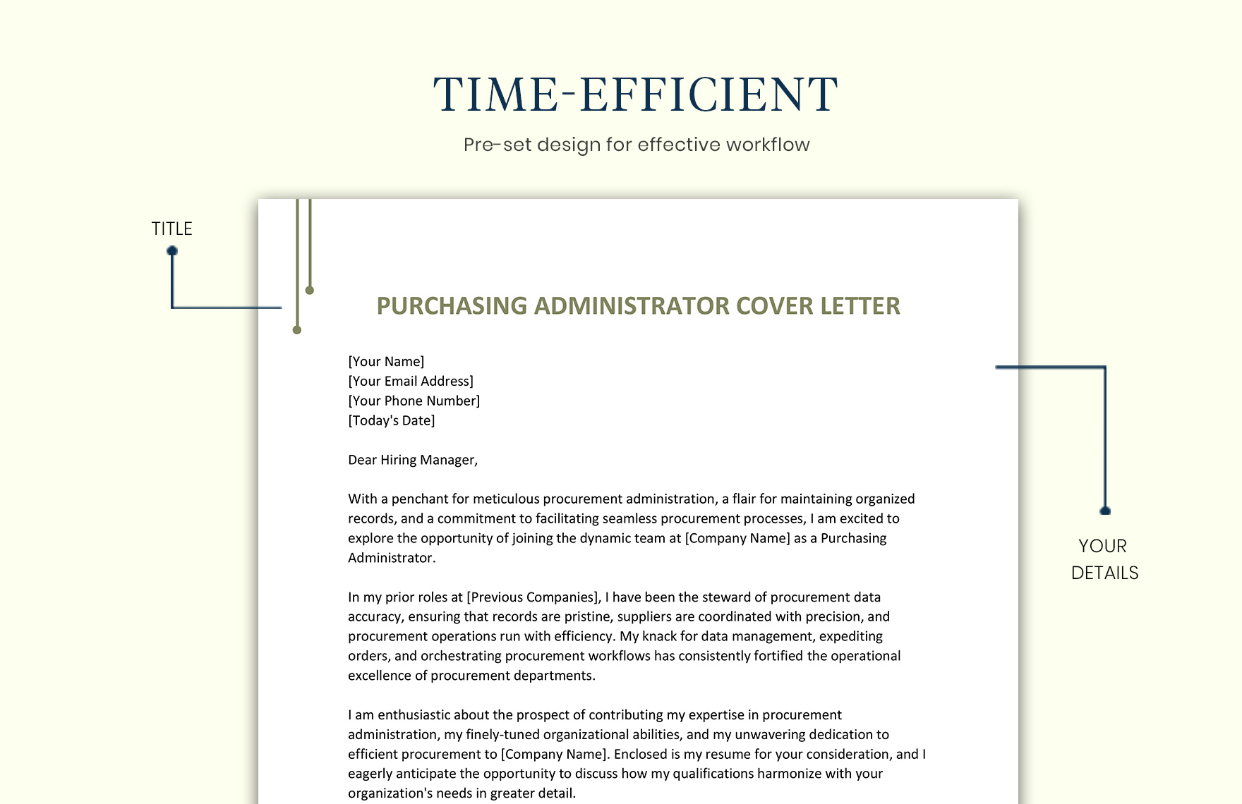 Purchasing Administrator Cover Letter