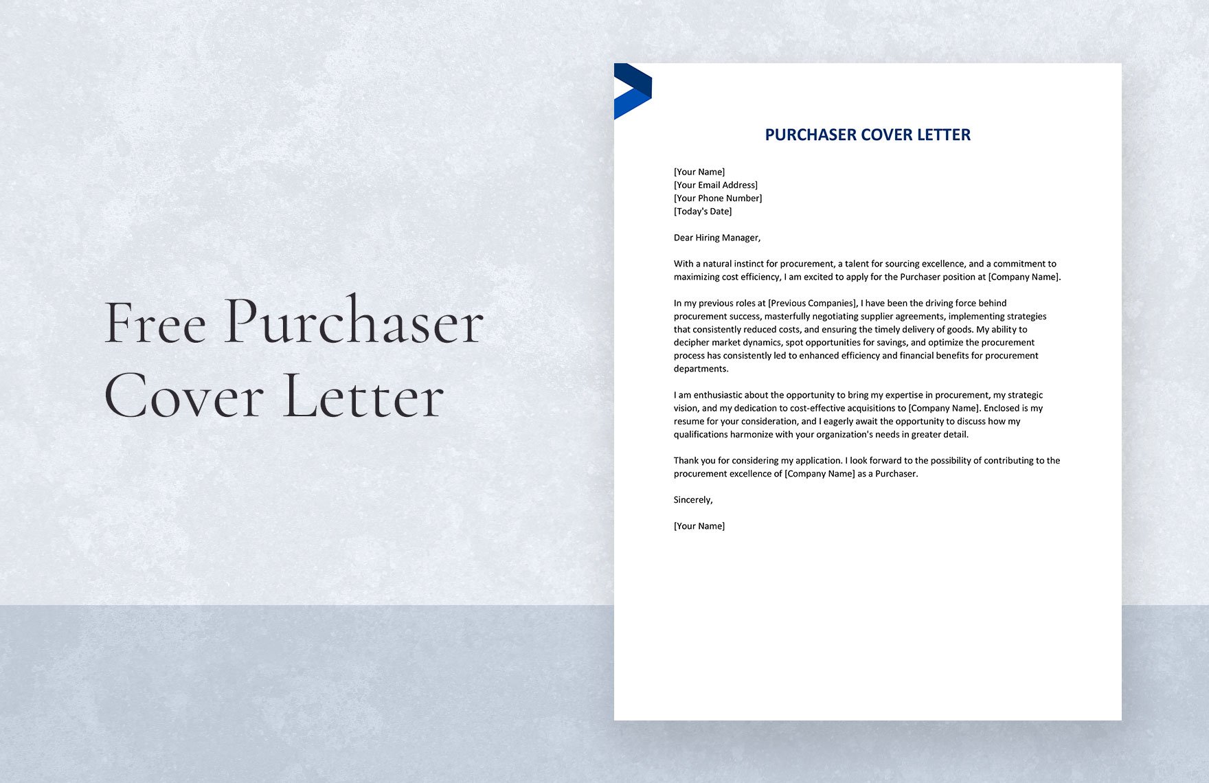 Purchaser Cover Letter in Word, Google Docs