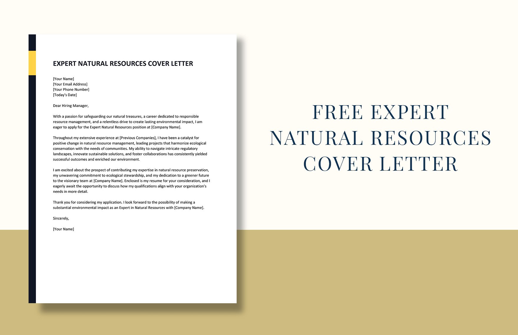 Expert Natural Resources Cover Letter in Word, Google Docs