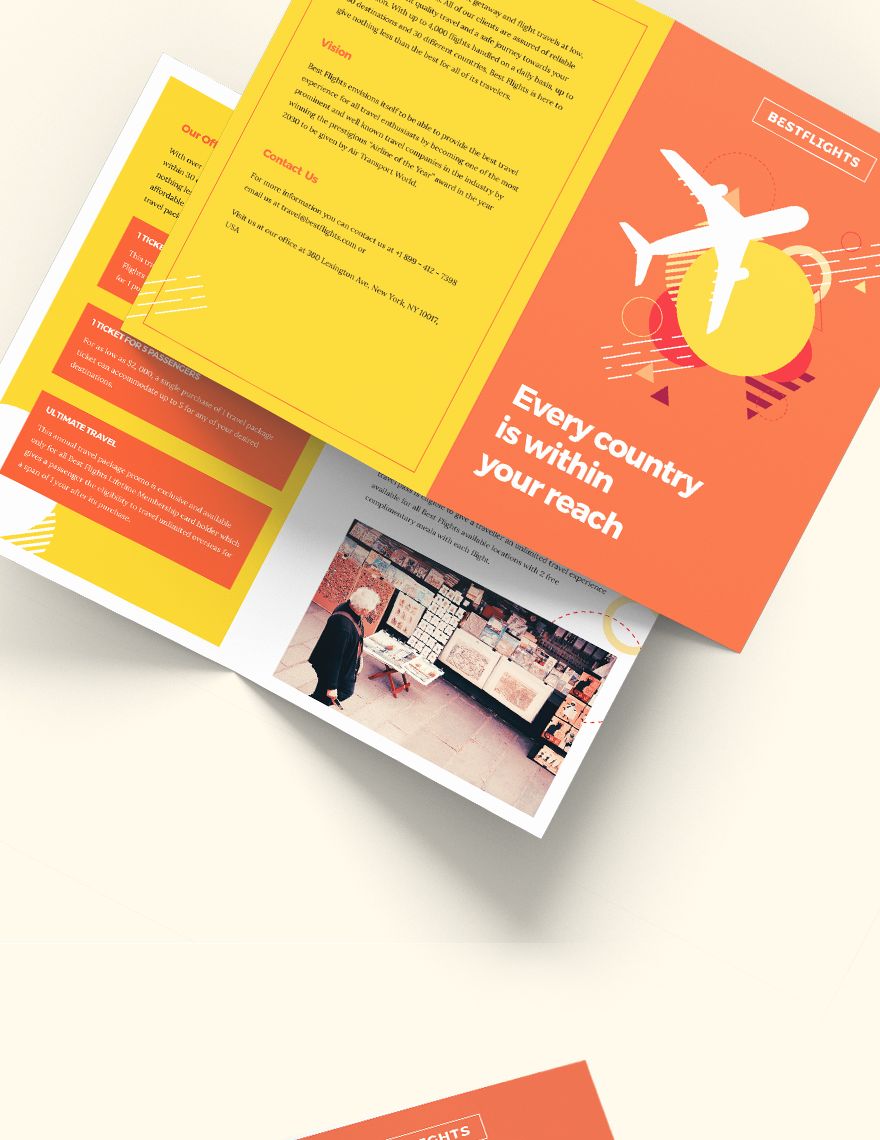 Half Fold Brochure Template Illustrator, InDesign, Word, Apple Pages