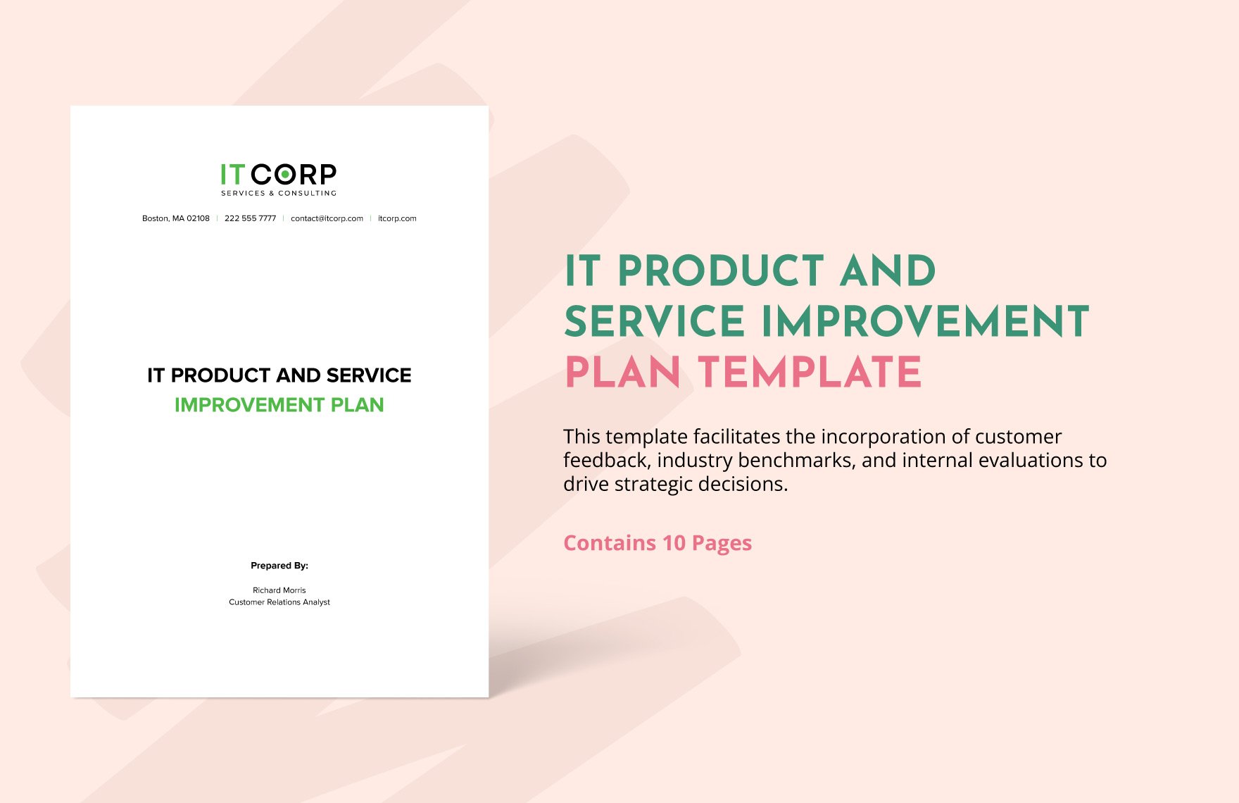 IT Product and Service Improvement Plan Template