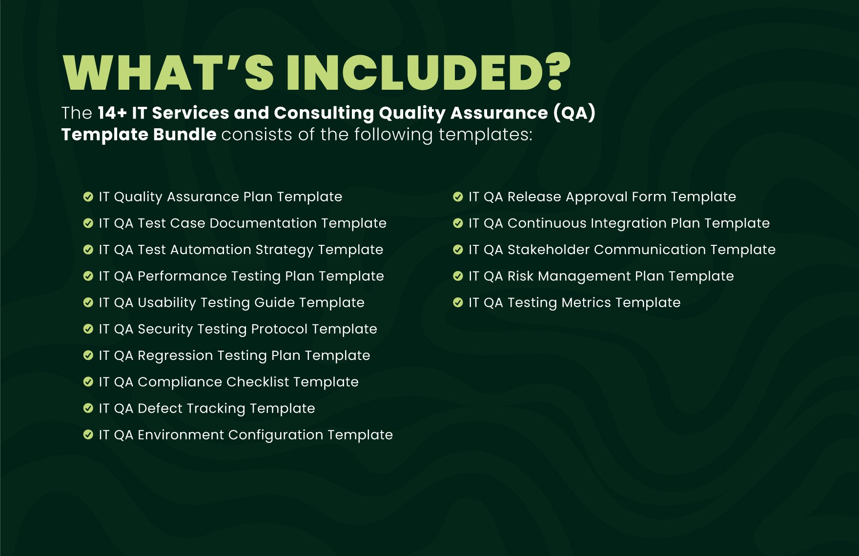  IT Services and Consulting Quality Assurance QA Template Bundle