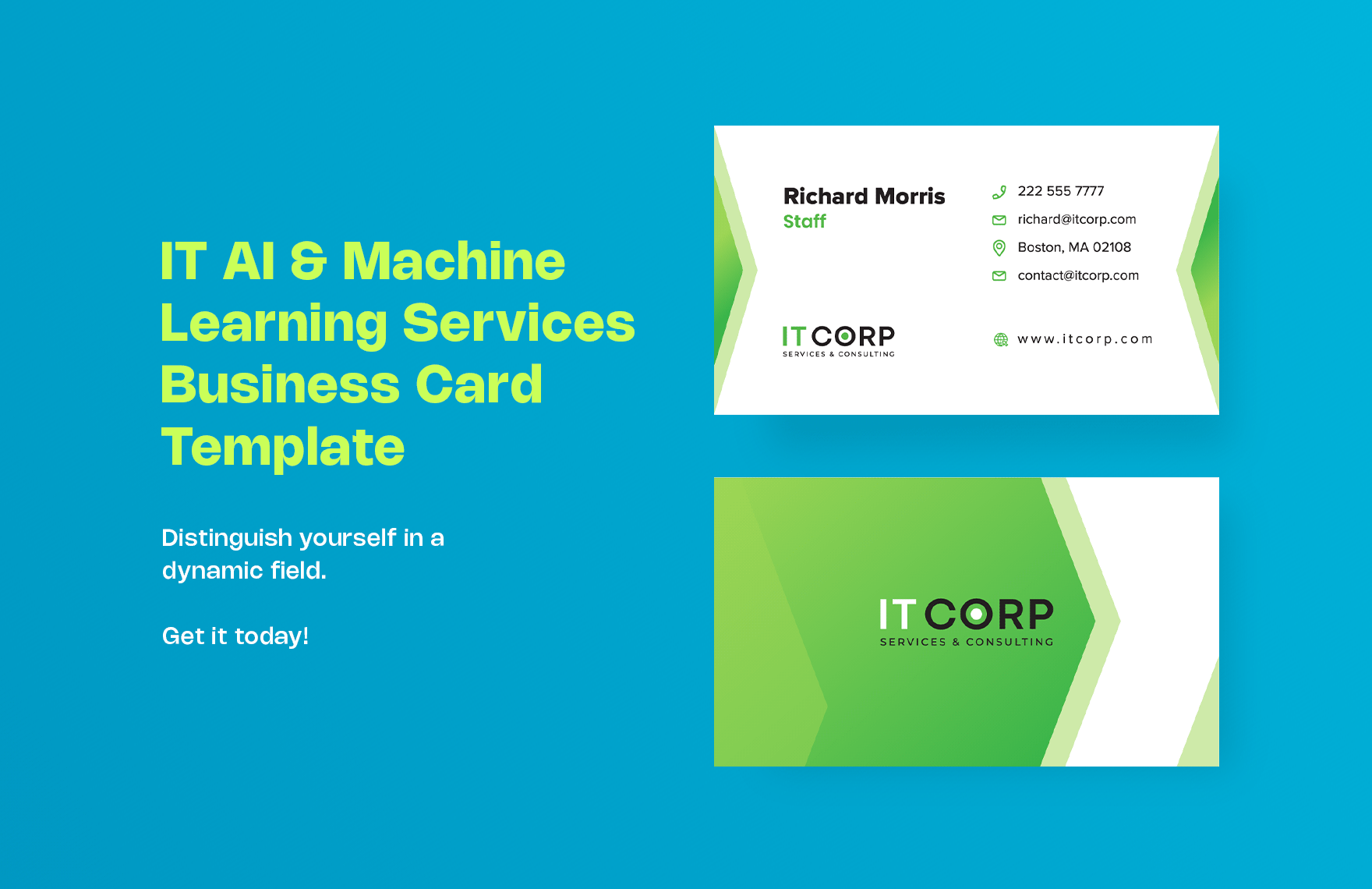 IT AI & Machine Learning Services Business Card Template