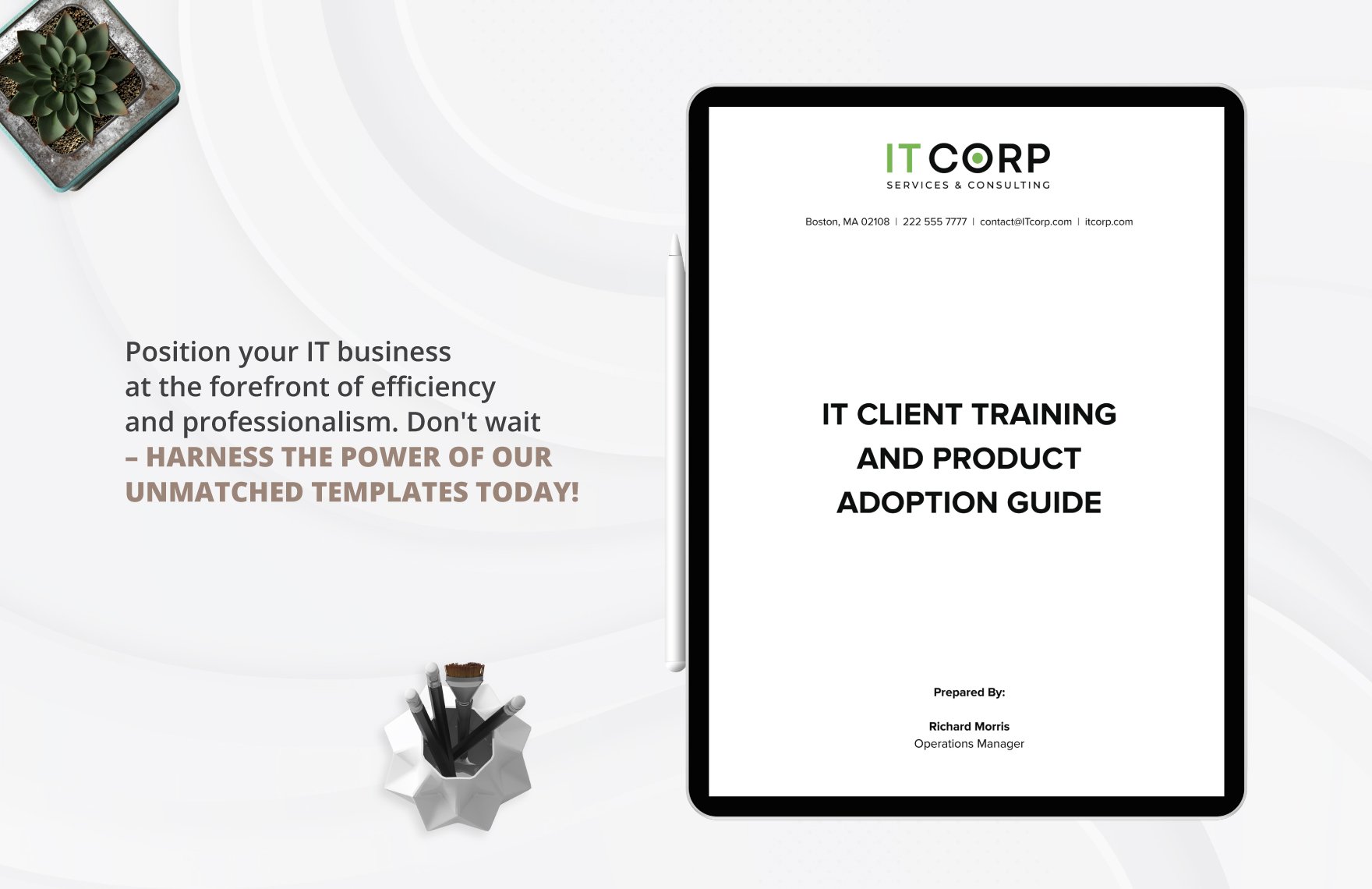 IT Client Training and Product Adoption Guide Template