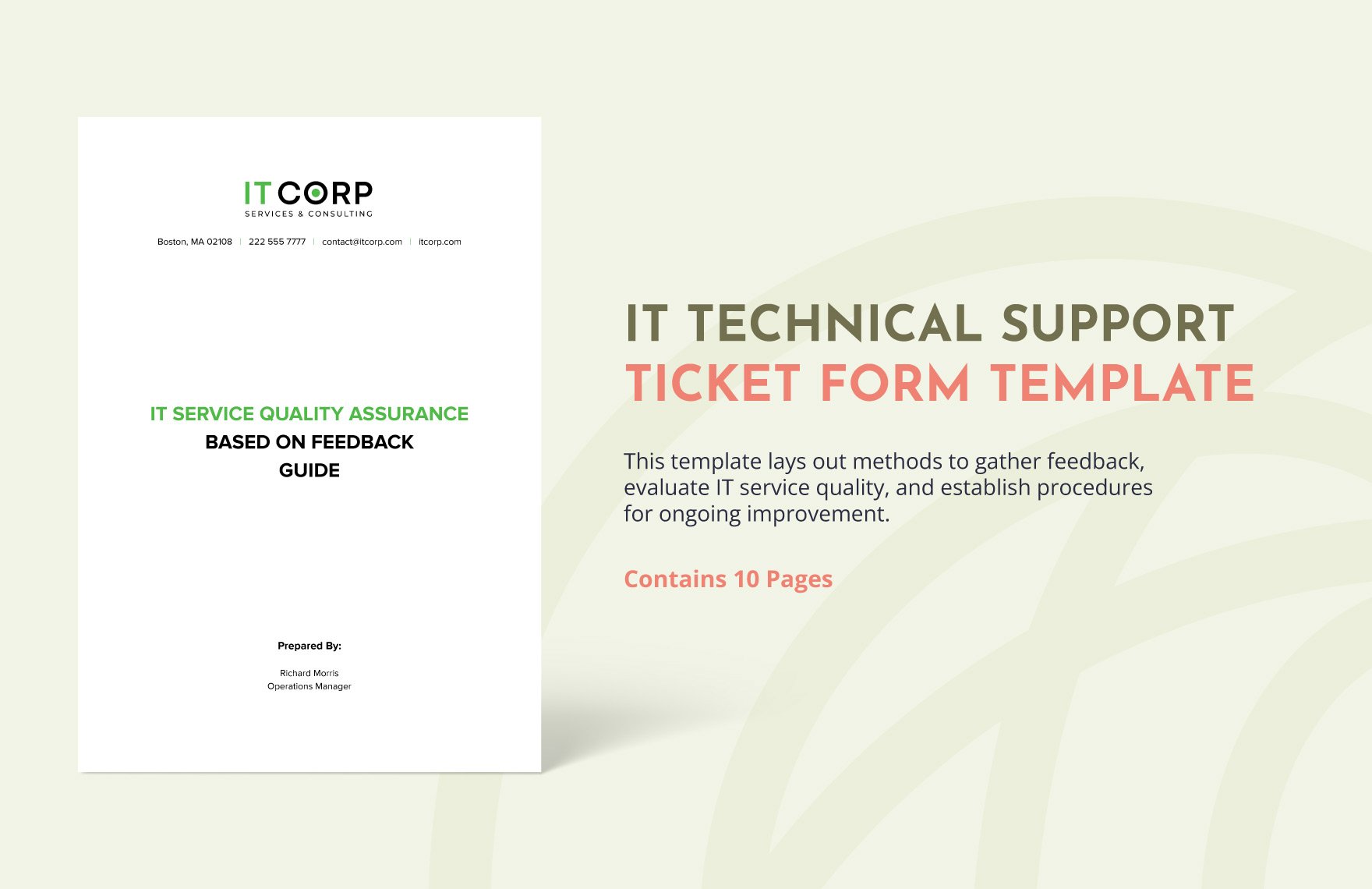 IT Service Quality Assurance based on Feedback Guide Template