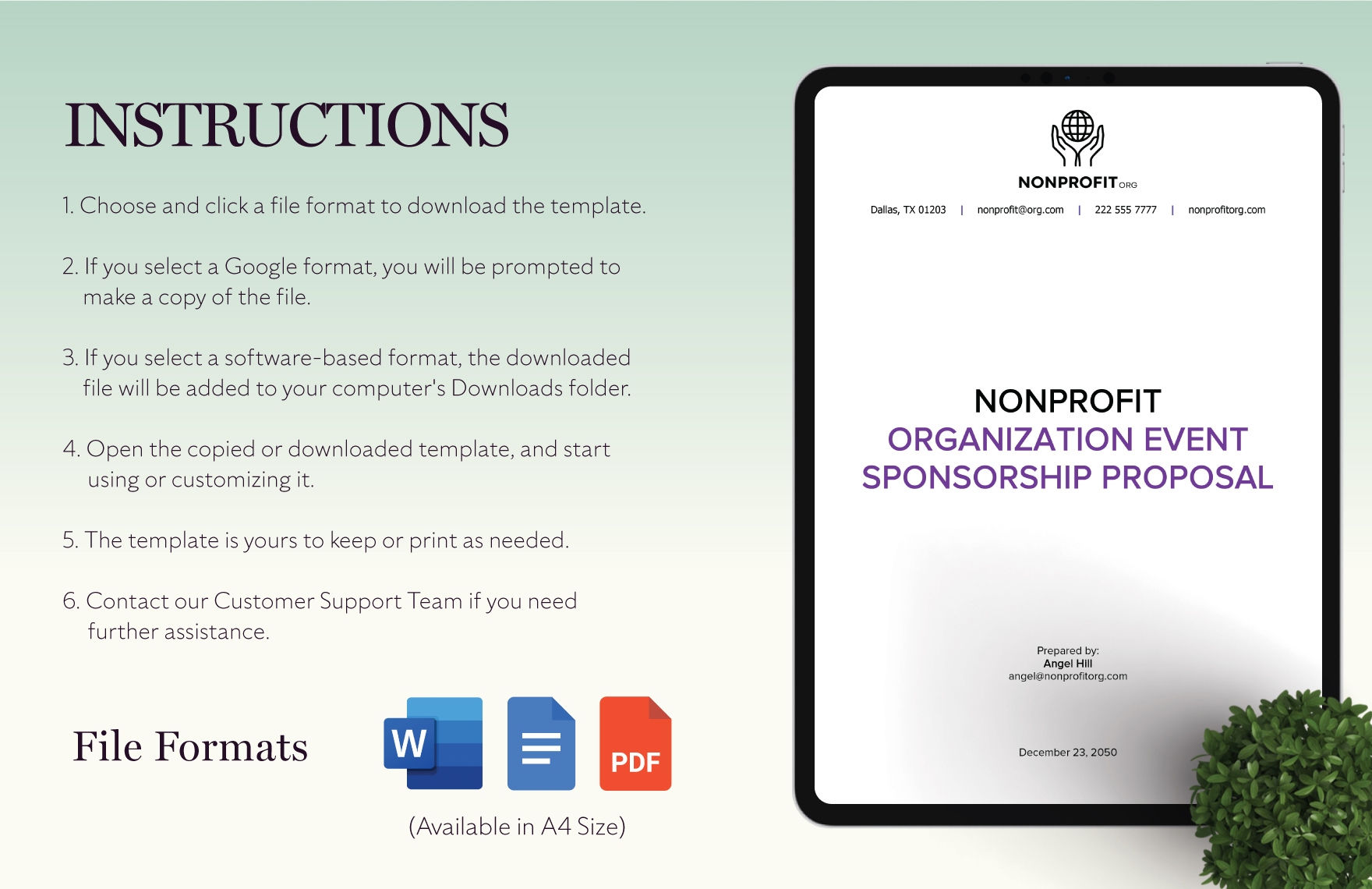 Nonprofit Organization Event Sponsorship Proposal Template