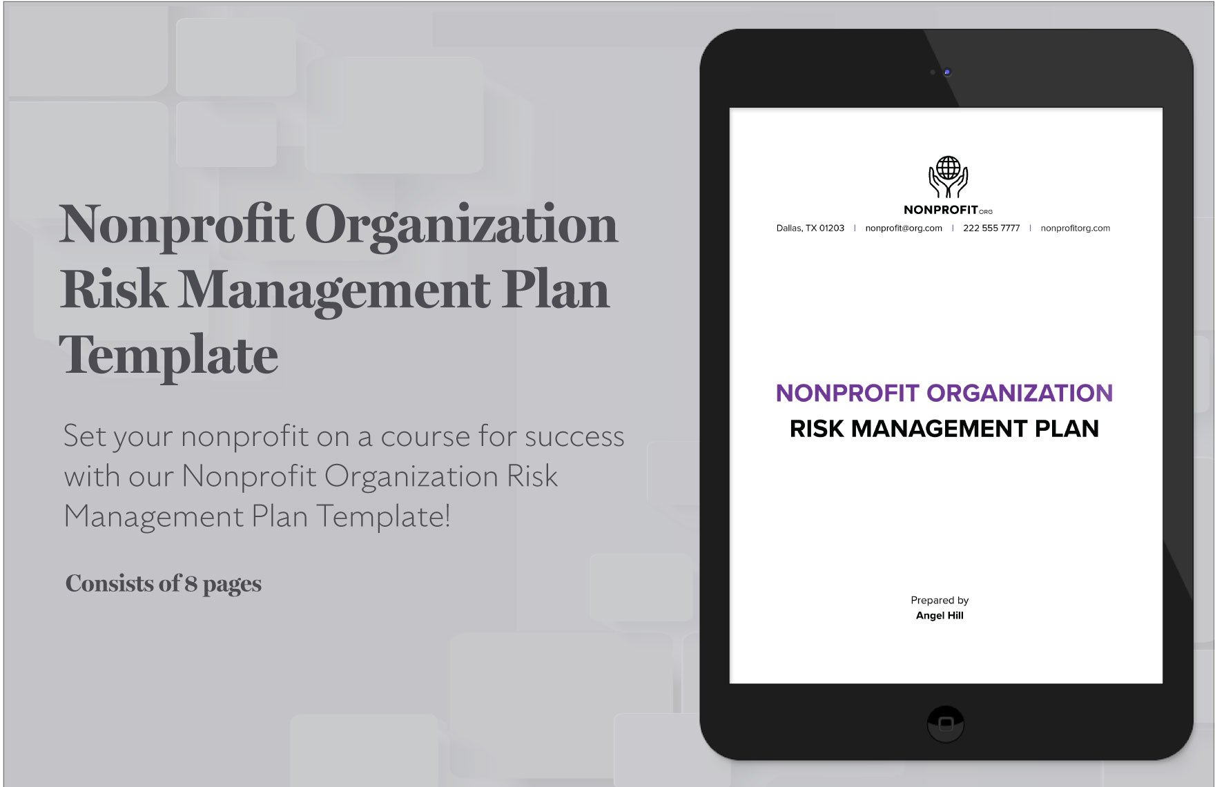 Nonprofit Organization Risk Management Plan Template
