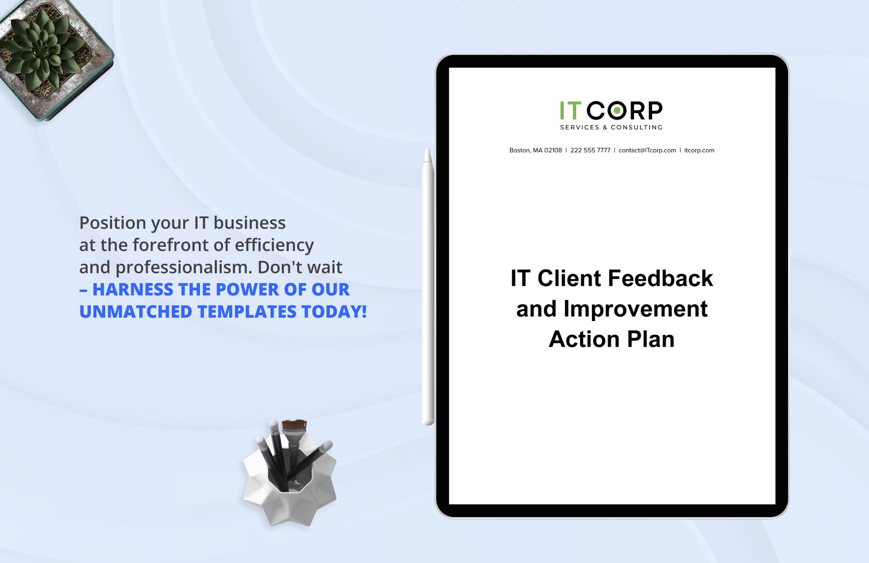 IT Client Feedback and Improvement Action Plan Template