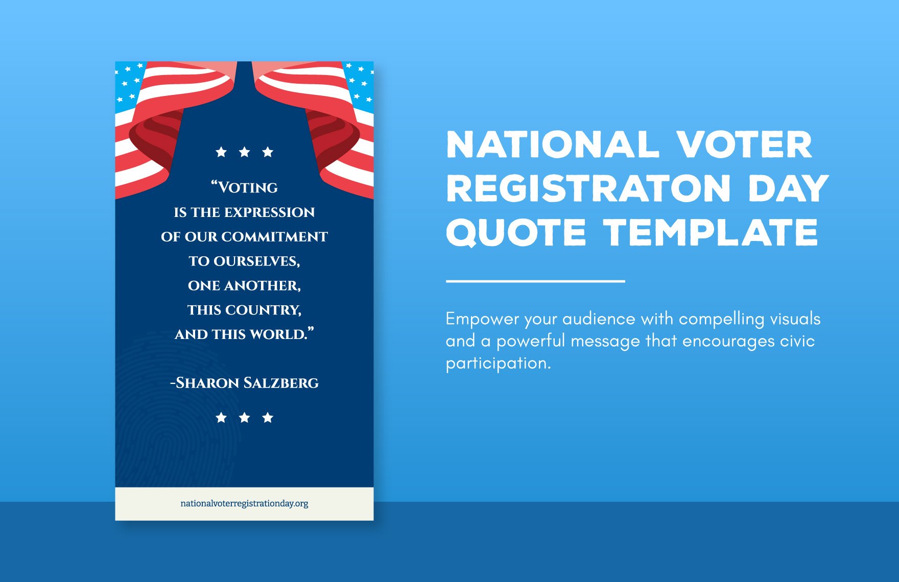 Free National Voter Registration Day Quote in Illustrator, PSD, PNG