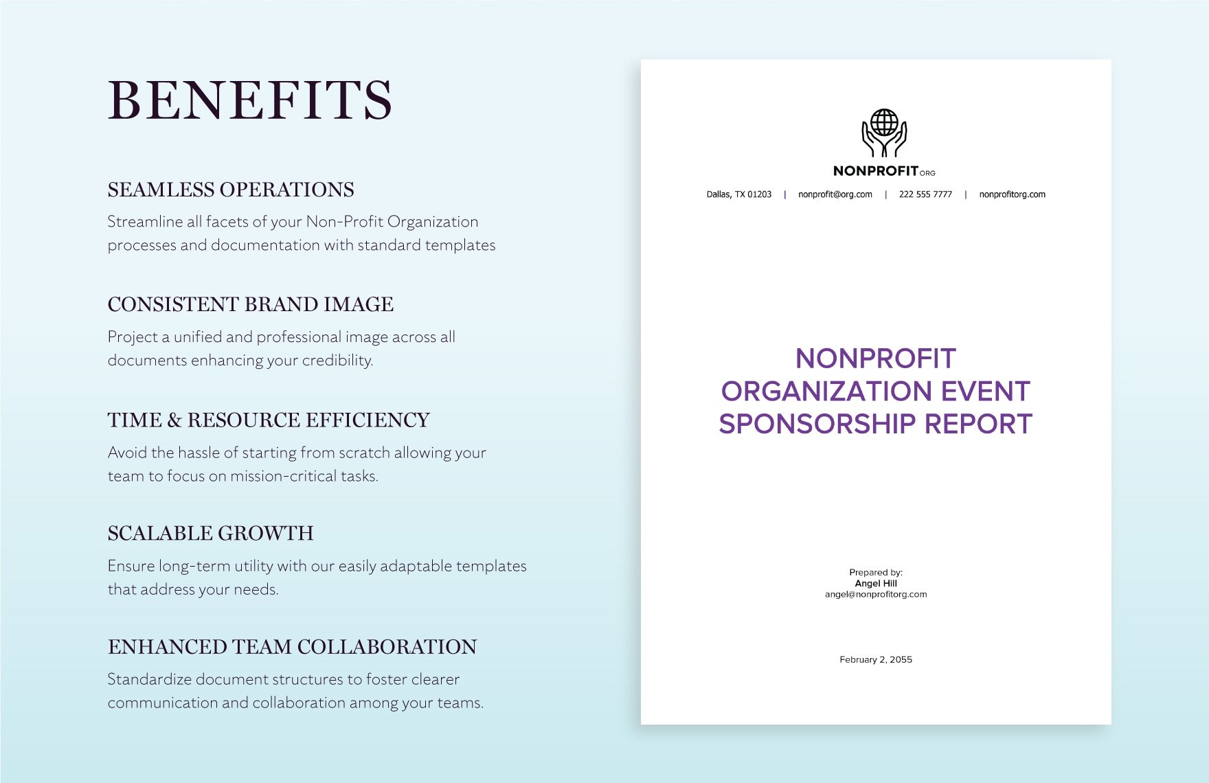 Nonprofit Organization Event Sponsorship Report Template