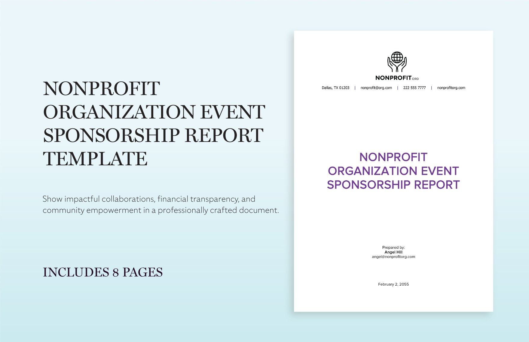 Nonprofit Organization Event Sponsorship Report Template
