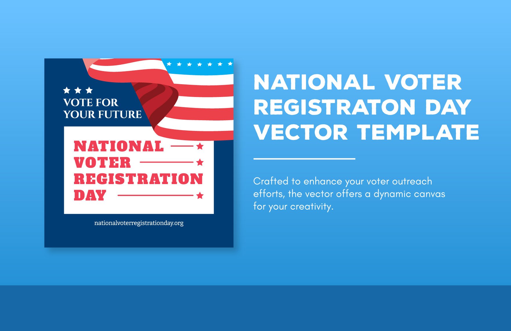 Free National Voter Registration Day Vector  in Illustrator, PSD, PNG