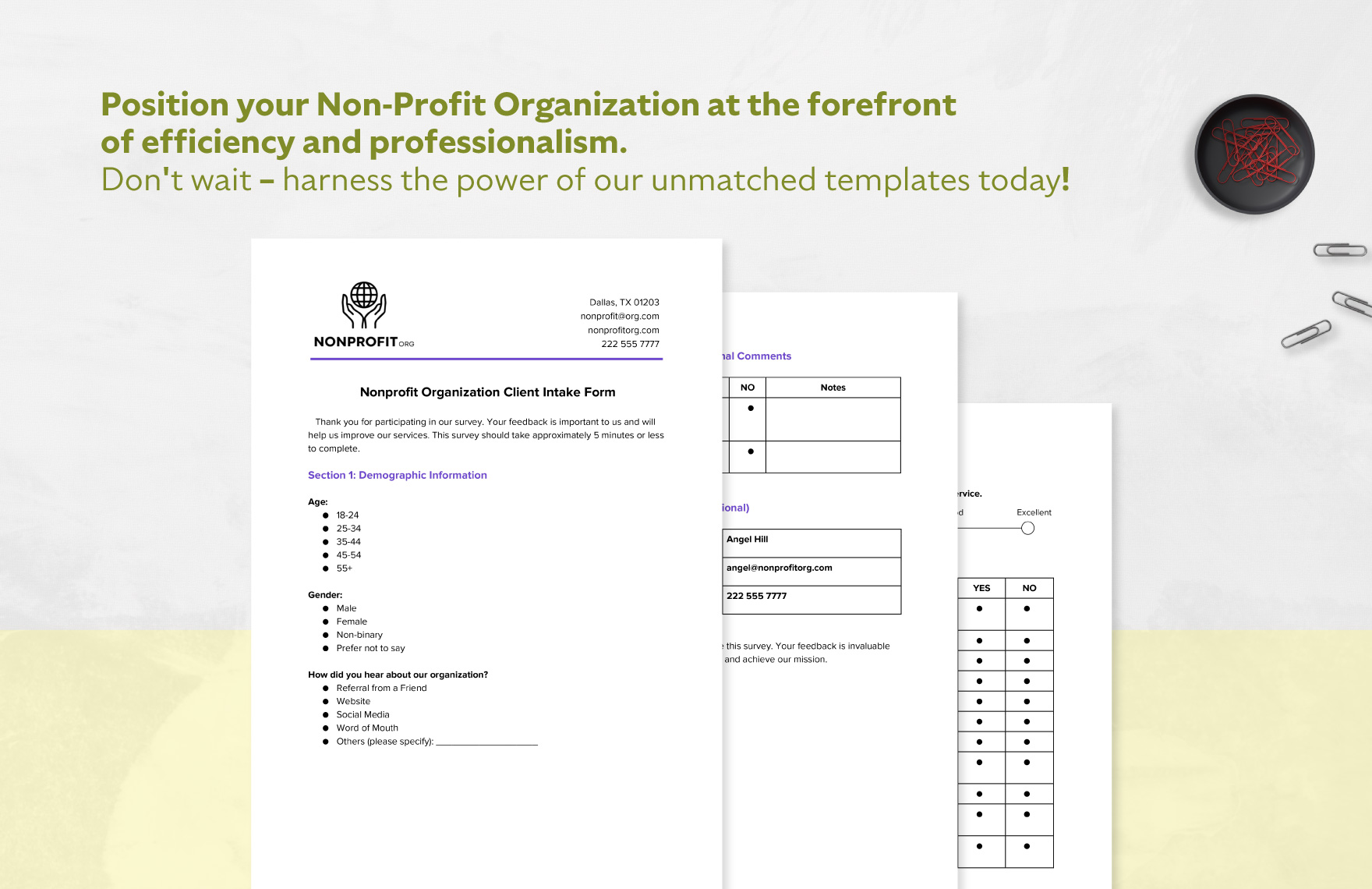 Nonprofit Organization Client Feedback Survey Template