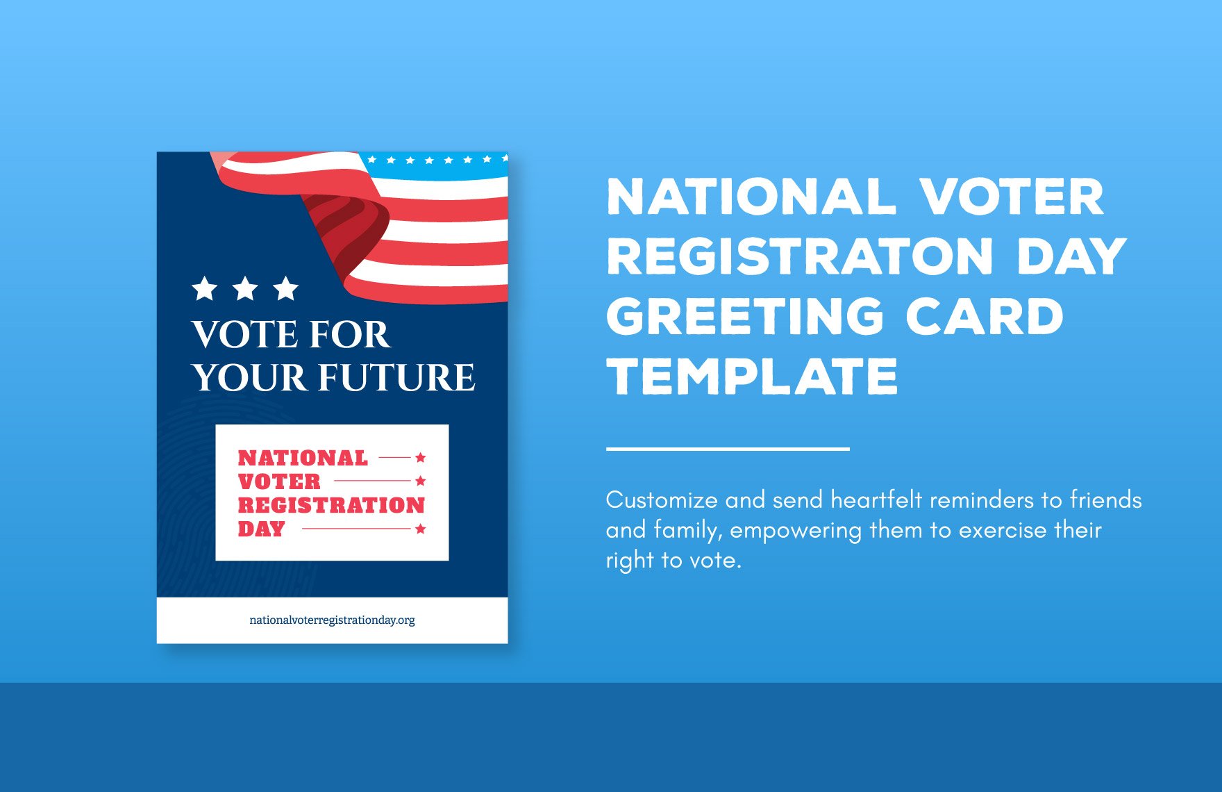 National Voter Registration Day Greeting Card Template