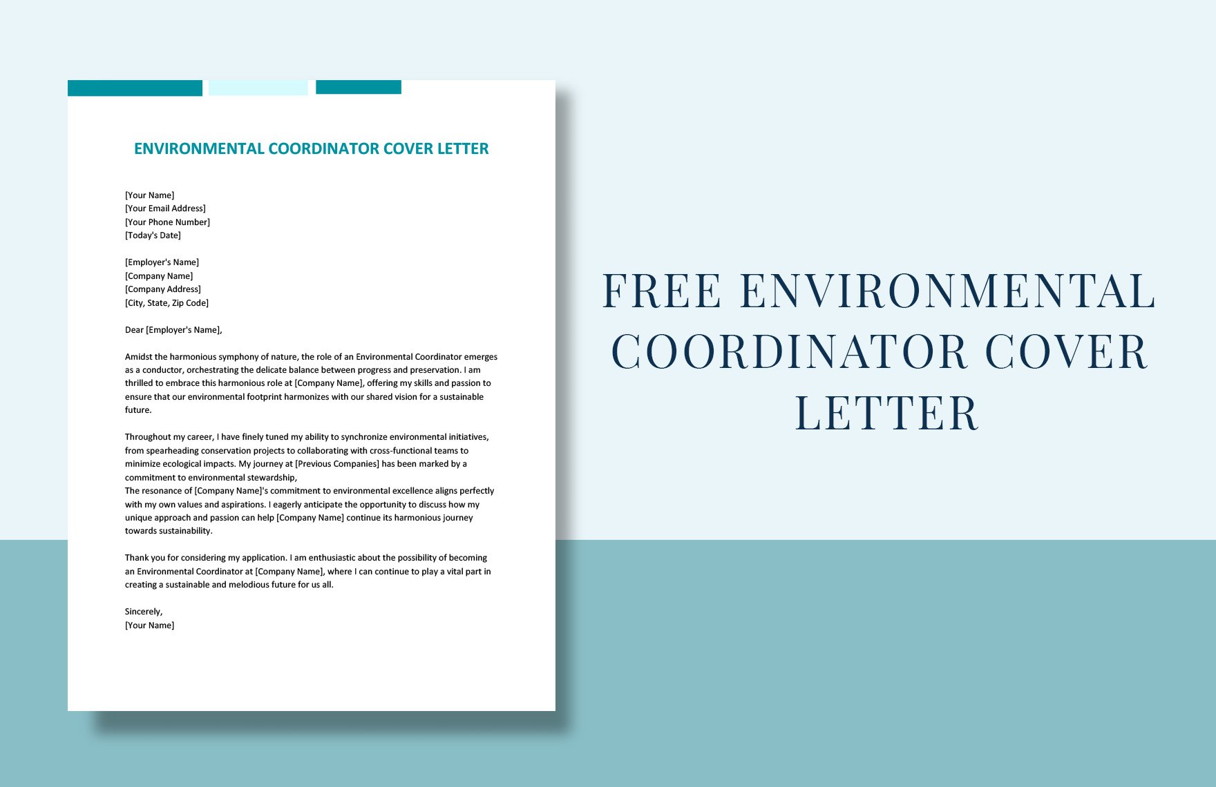 Environmental Coordinator Cover Letter in Word, Google Docs