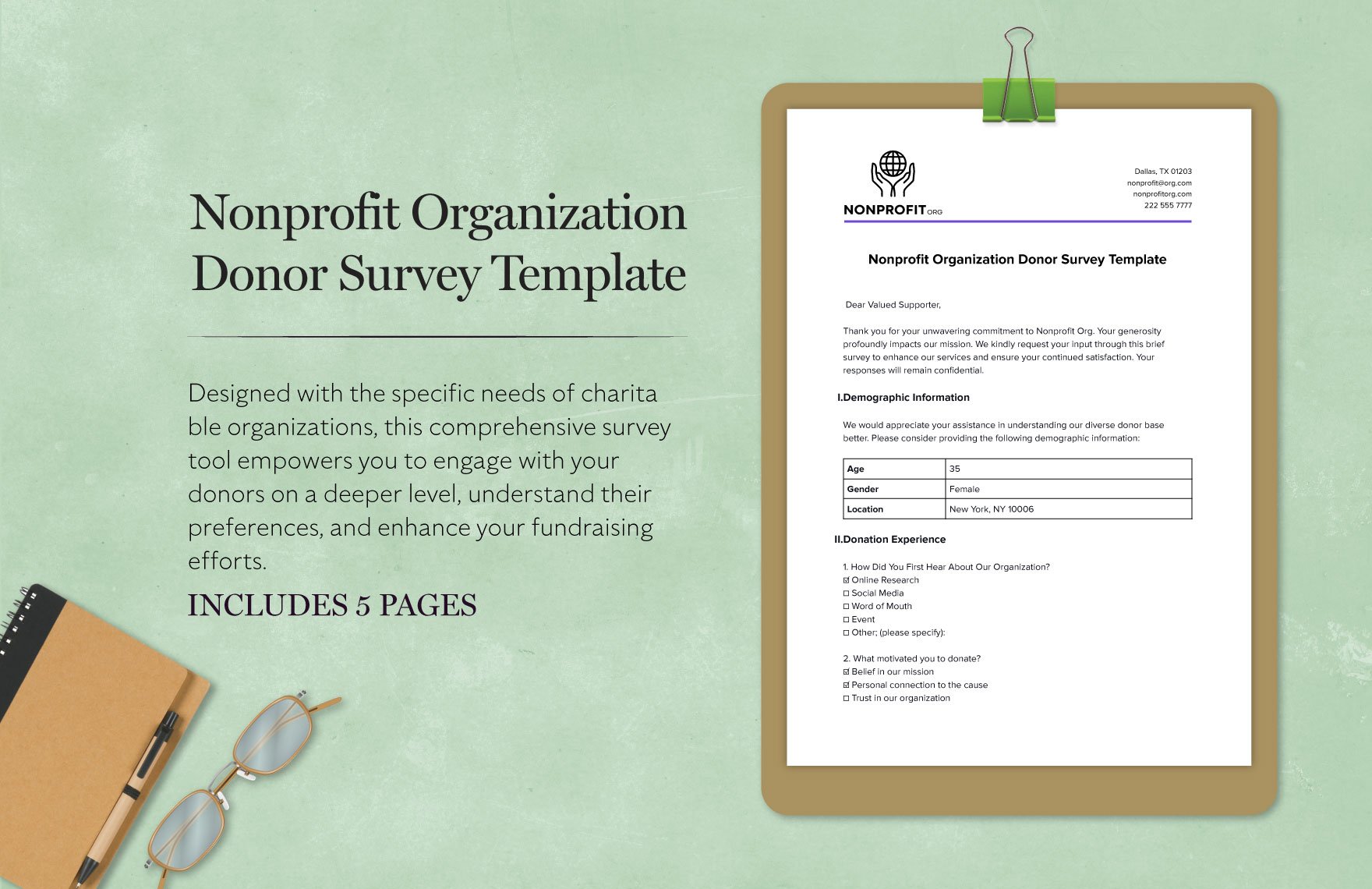 Nonprofit Organization Donor Survey Template