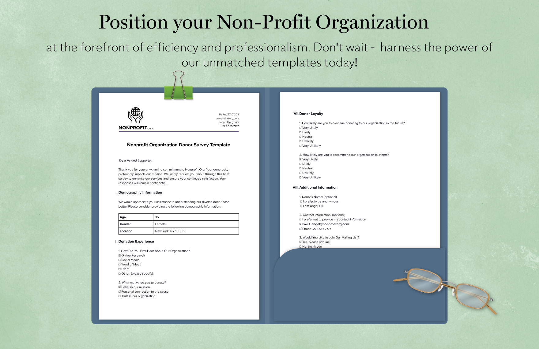Nonprofit Organization Donor Survey Template
