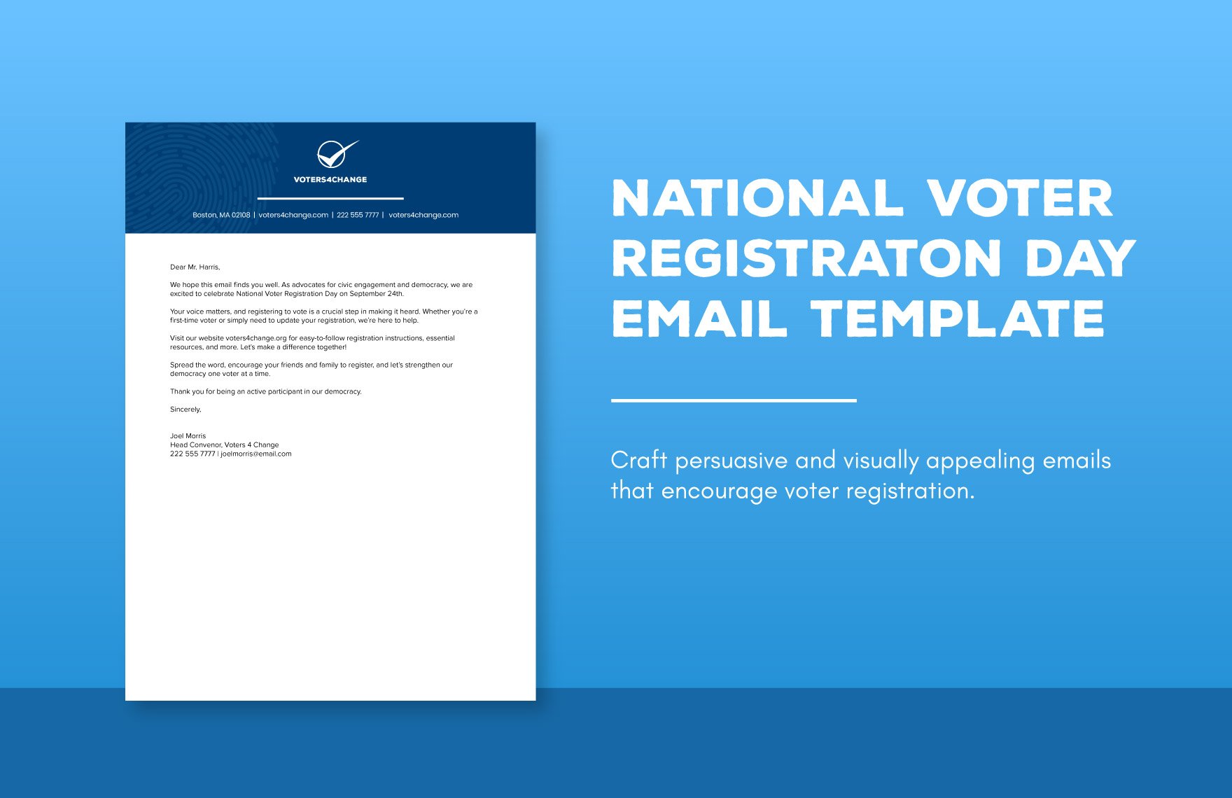 National Voter Registration Day Email Template