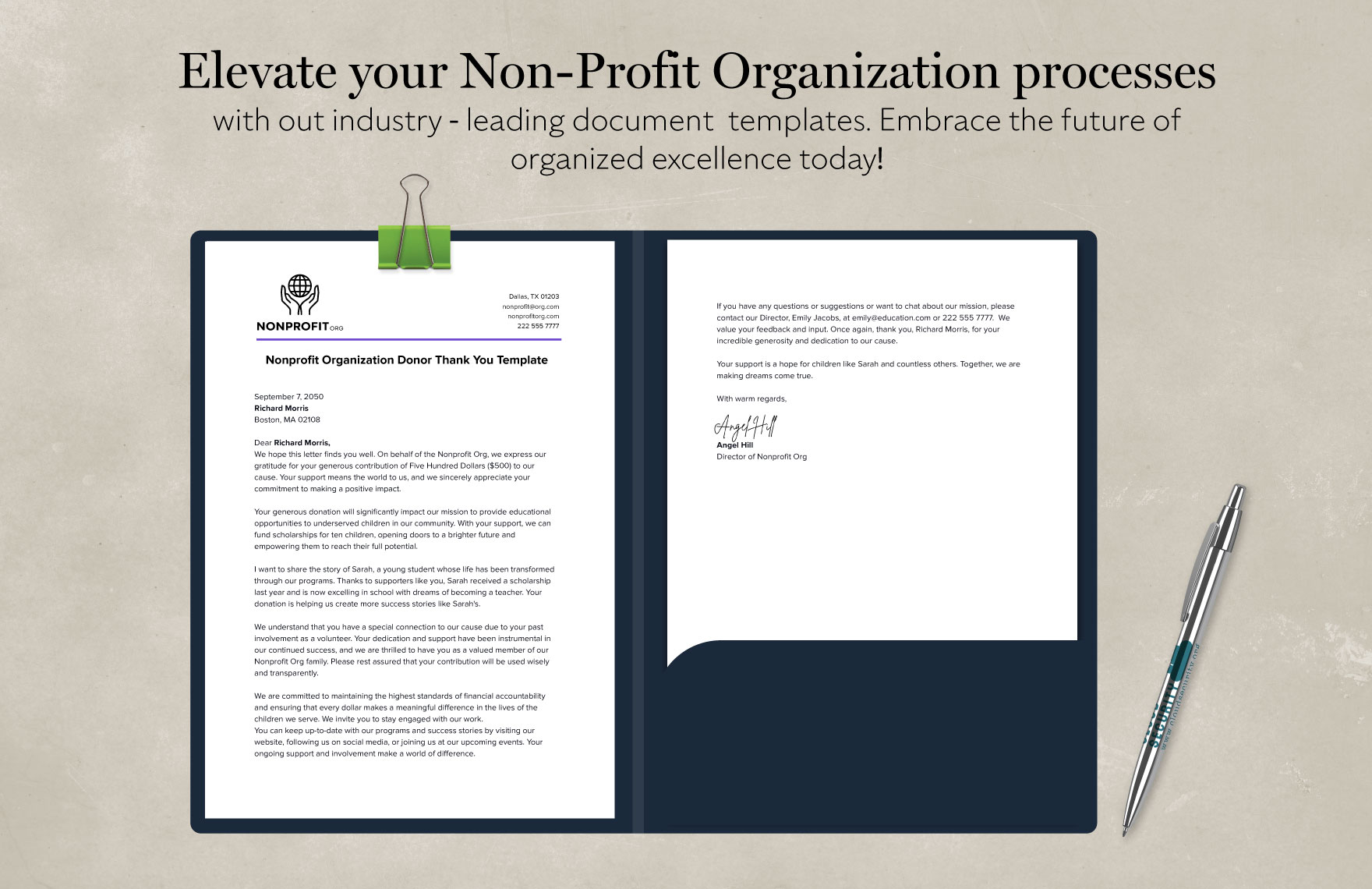 Nonprofit Organization Donor Thank You Template