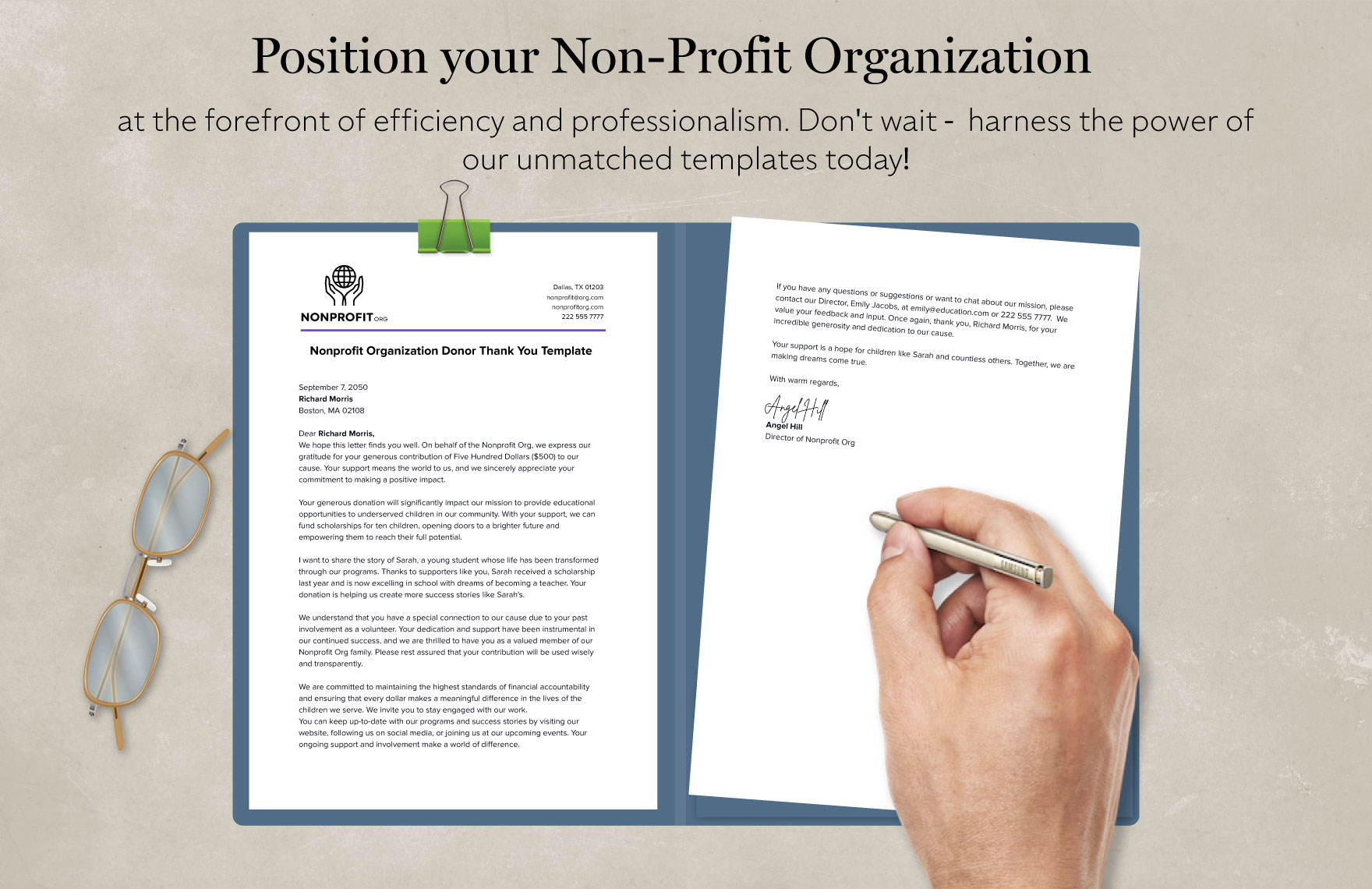 Nonprofit Organization Donor Thank You Template