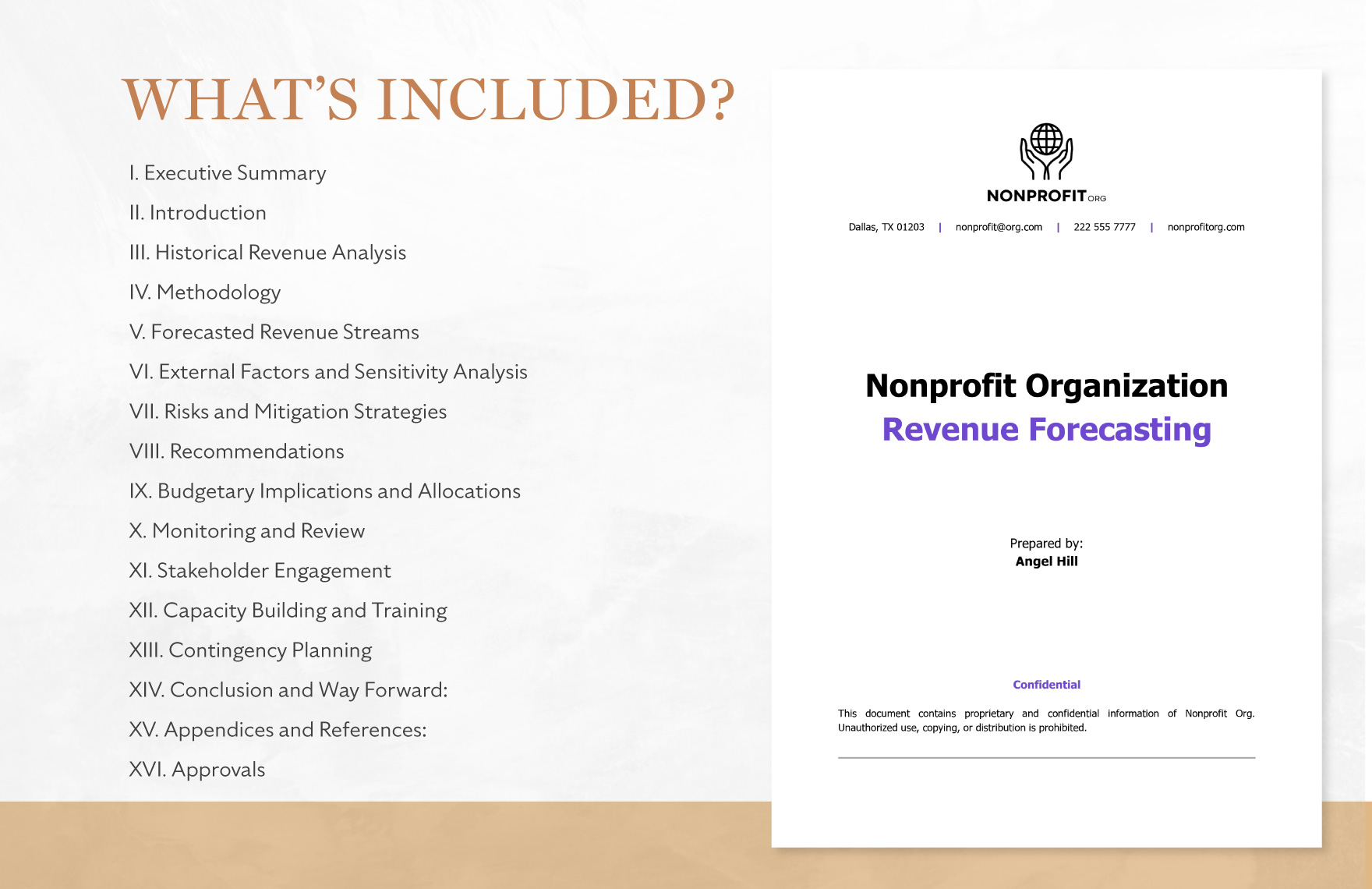 Nonprofit Organization Revenue Forecasting Template