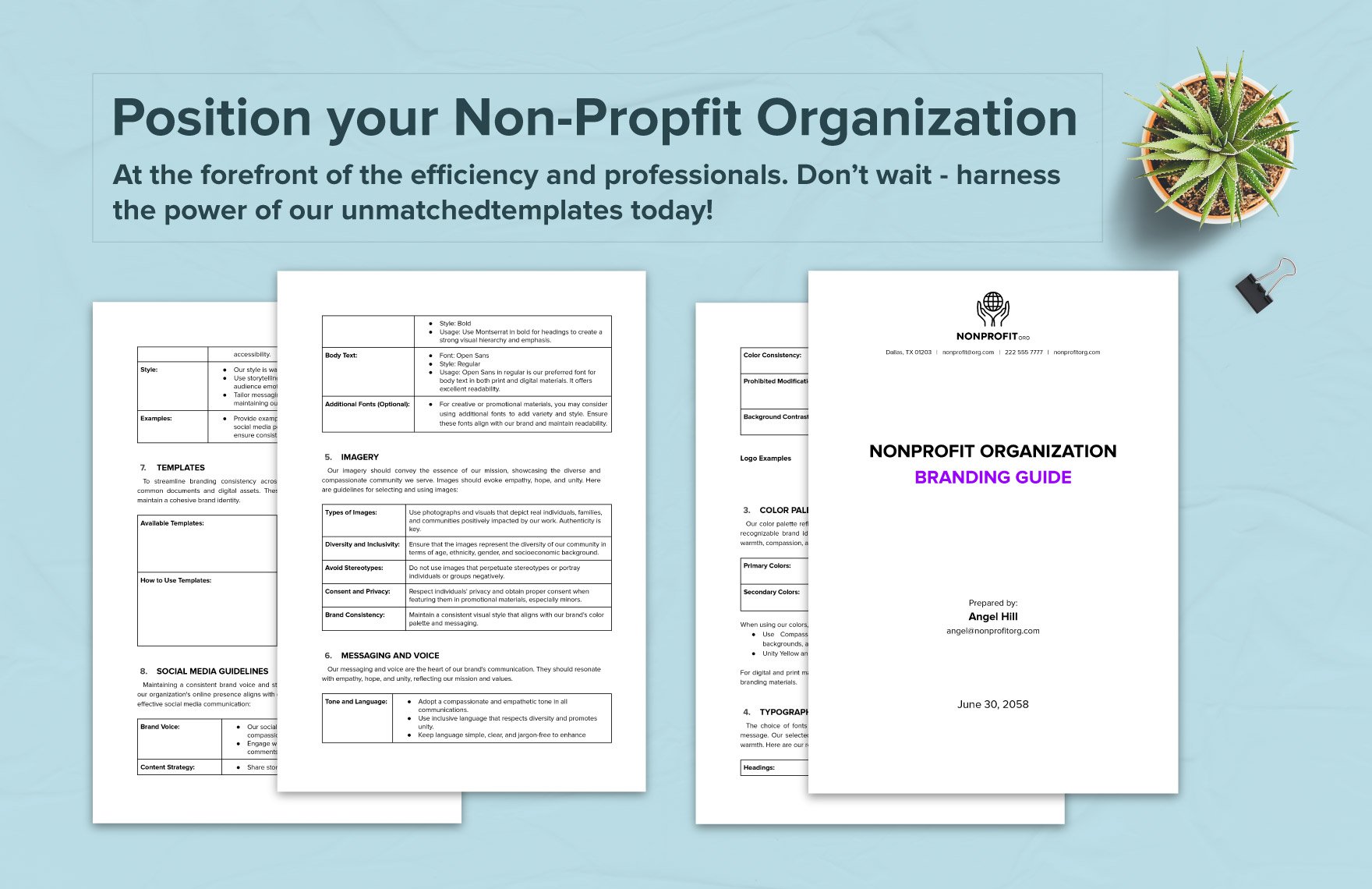 Nonprofit Organization Branding Guide Template