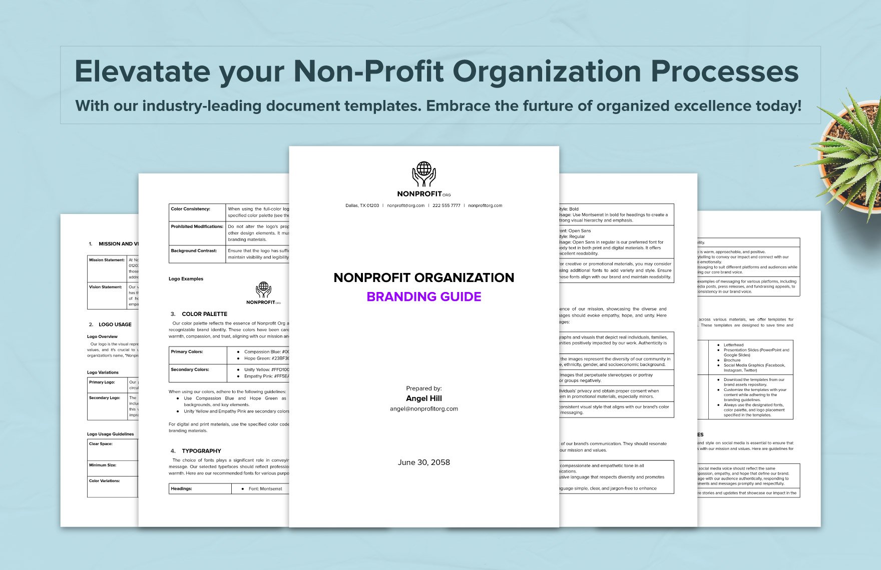 Nonprofit Organization Branding Guide Template