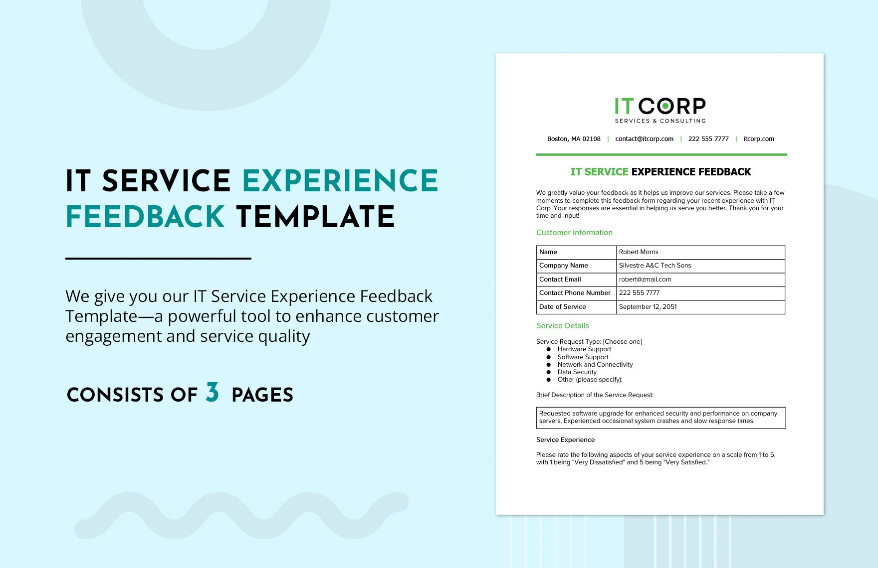 IT Service Experience Feedback Template