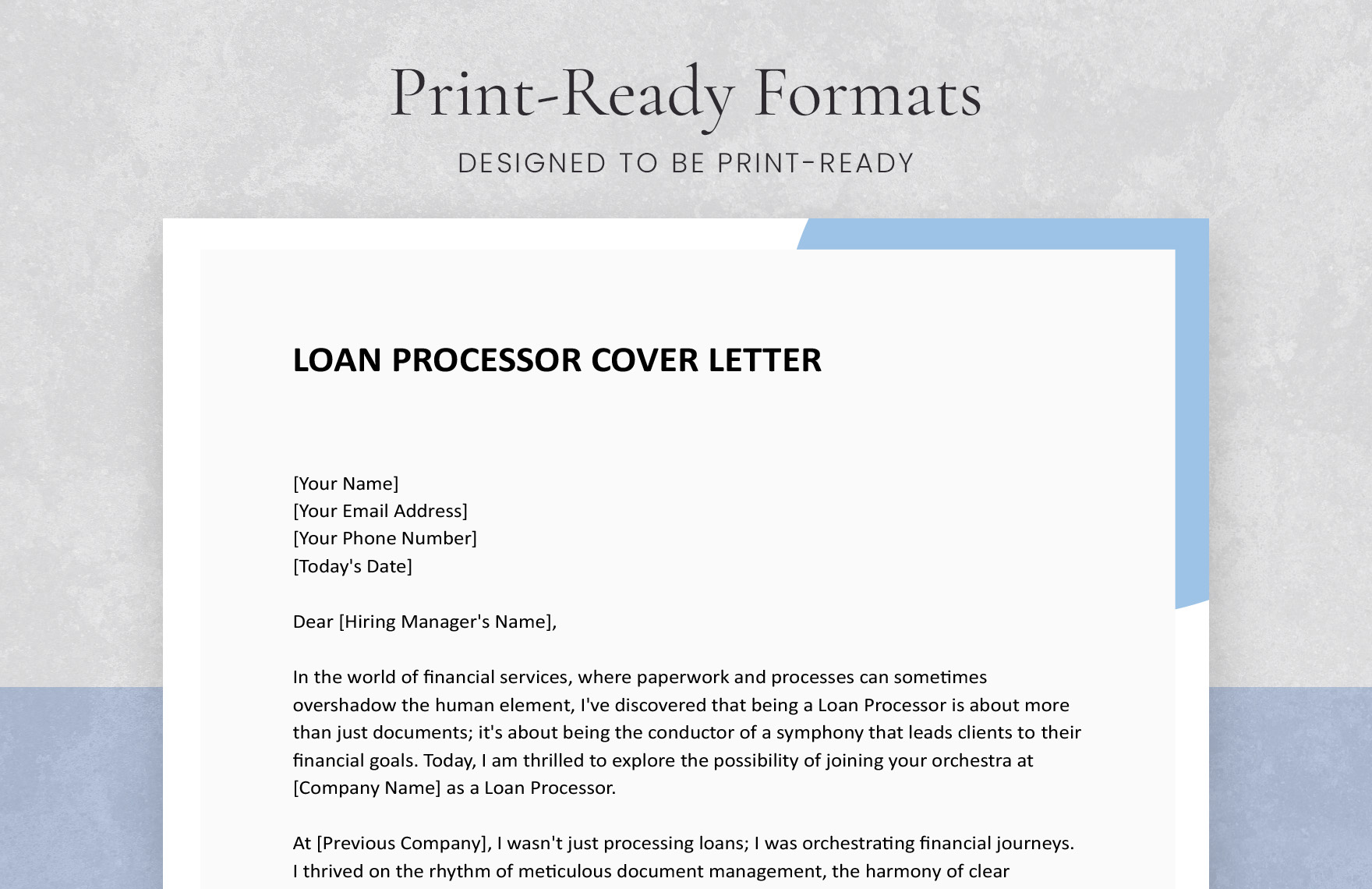 Loan Processor Cover Letter